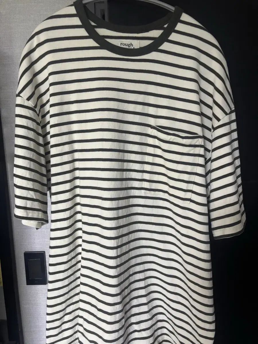 ROUGH SIDE ストライプ 半袖 Tシャツ オリーブ 3サイズ
