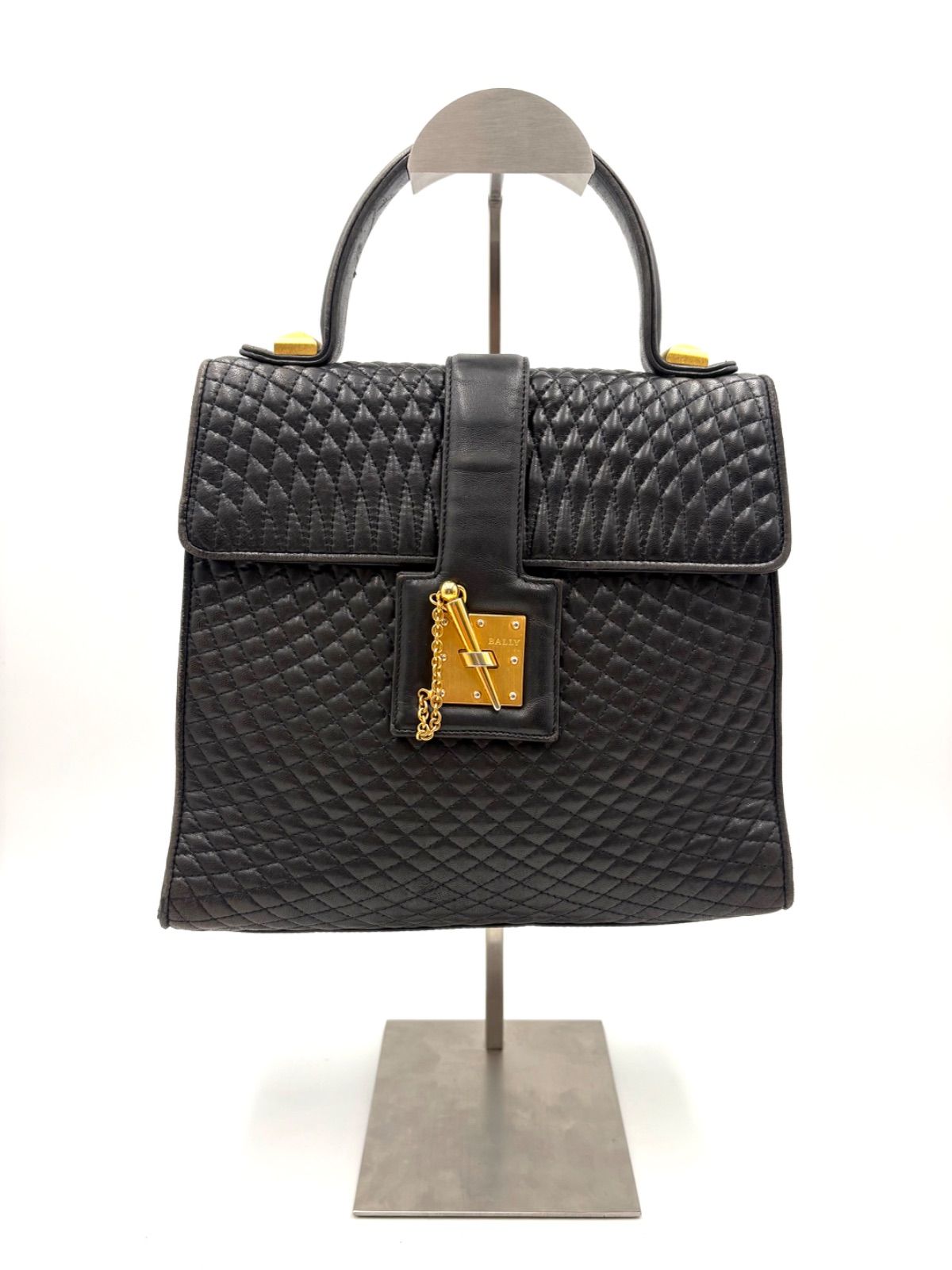 BALLY バリー キルティング　ゴールド金具 ブラック　黒 ハンドバッグ