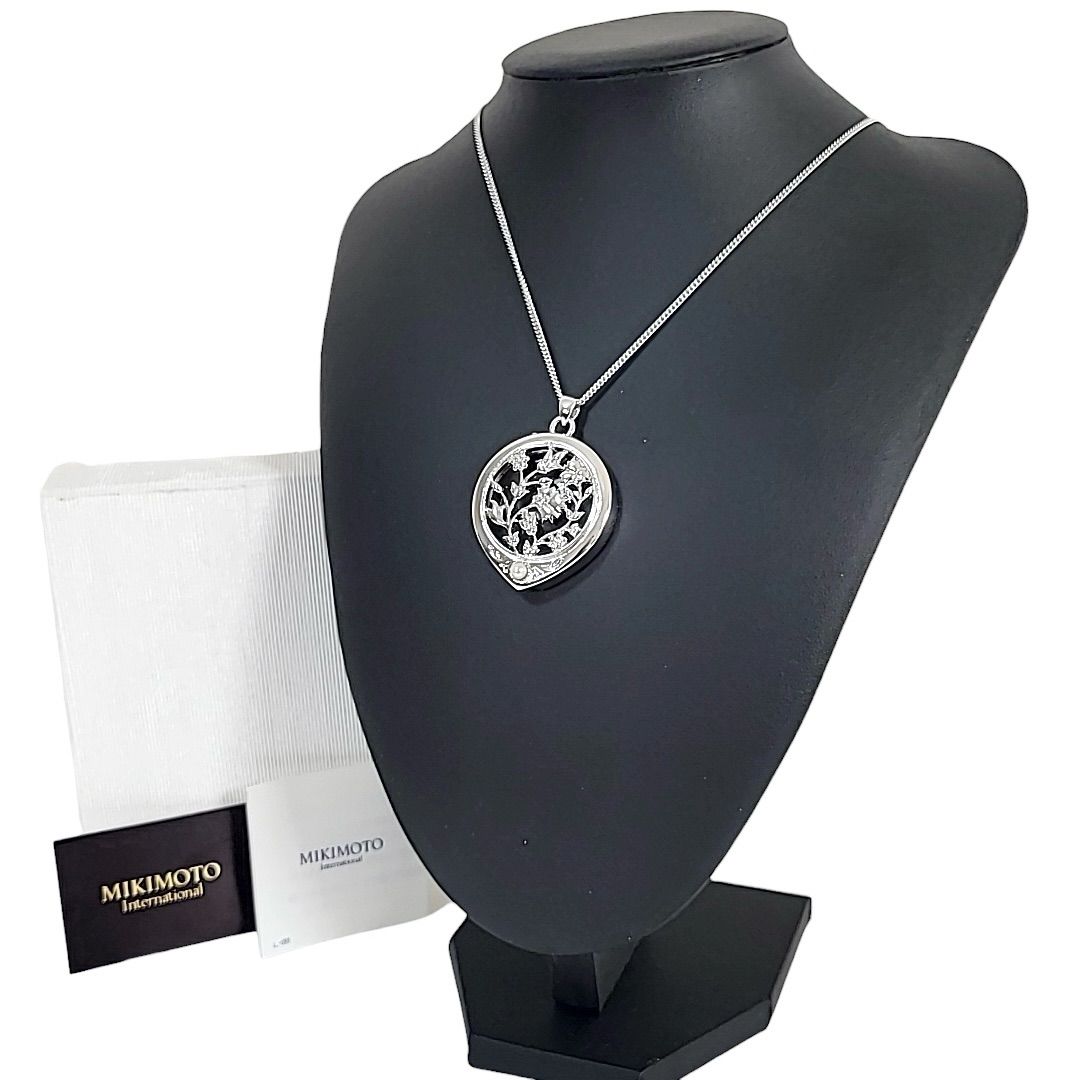 K-14 MIKIMOTO ミキモト パール付ルーペ ペンダントネックレス