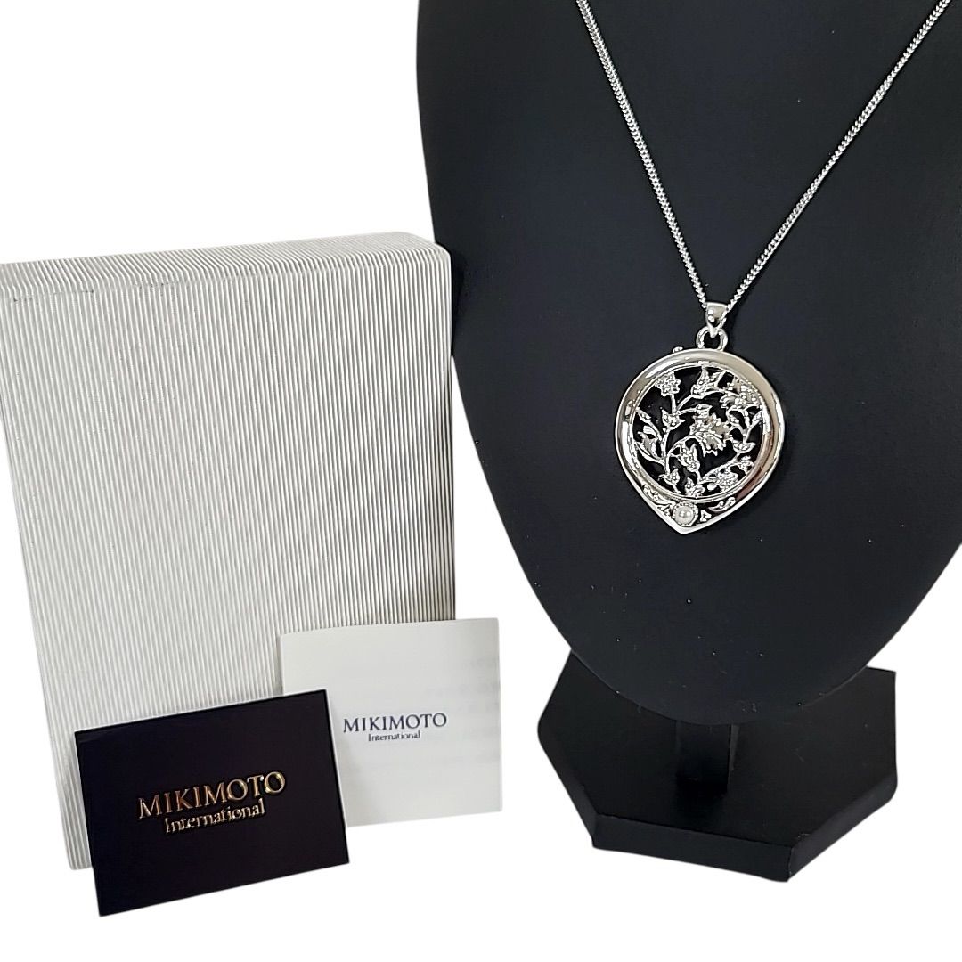 K-14 MIKIMOTO ミキモト パール付ルーペ ペンダントネックレス