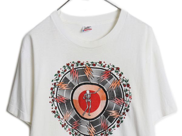 清水☆90s☆USA製☆マダーローズ☆バンドTシャツ☆バンT☆プリント☆ 90s USA製 ☆ グレイトフルデッド スカル イラスト プリント Tシャツ