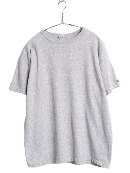 80s USA製 ★ チャンピオン 目無し 88 12 Tシャツ メンズ XL 古着 ヴィンテージ トリコタグ シングルステッチ 大きいサイズ 無地 霜降り 灰