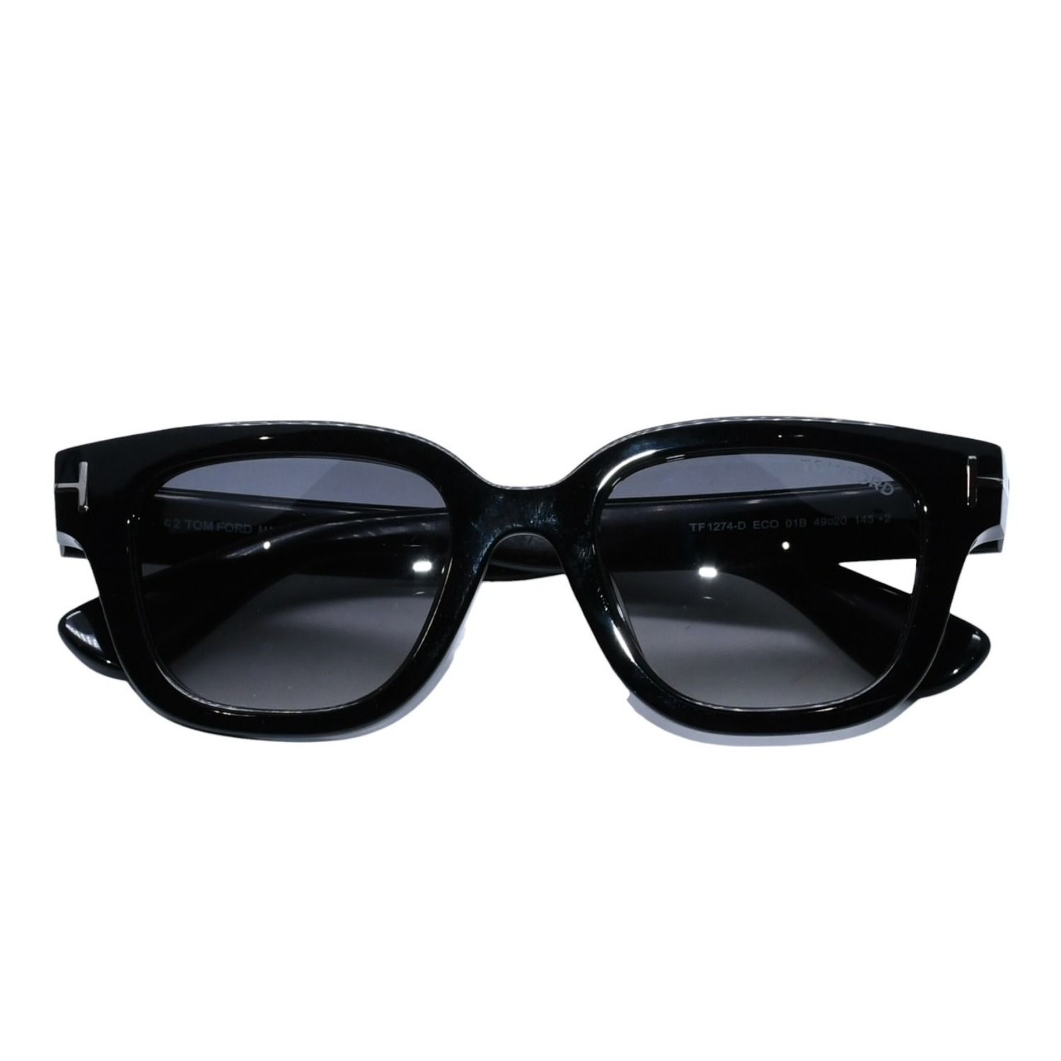 極美品 TOMFORD トムフォード サングラス TF1274-D 1ブラック アイウェア ウェリントンシェイプ メガネ 中古 4a002336