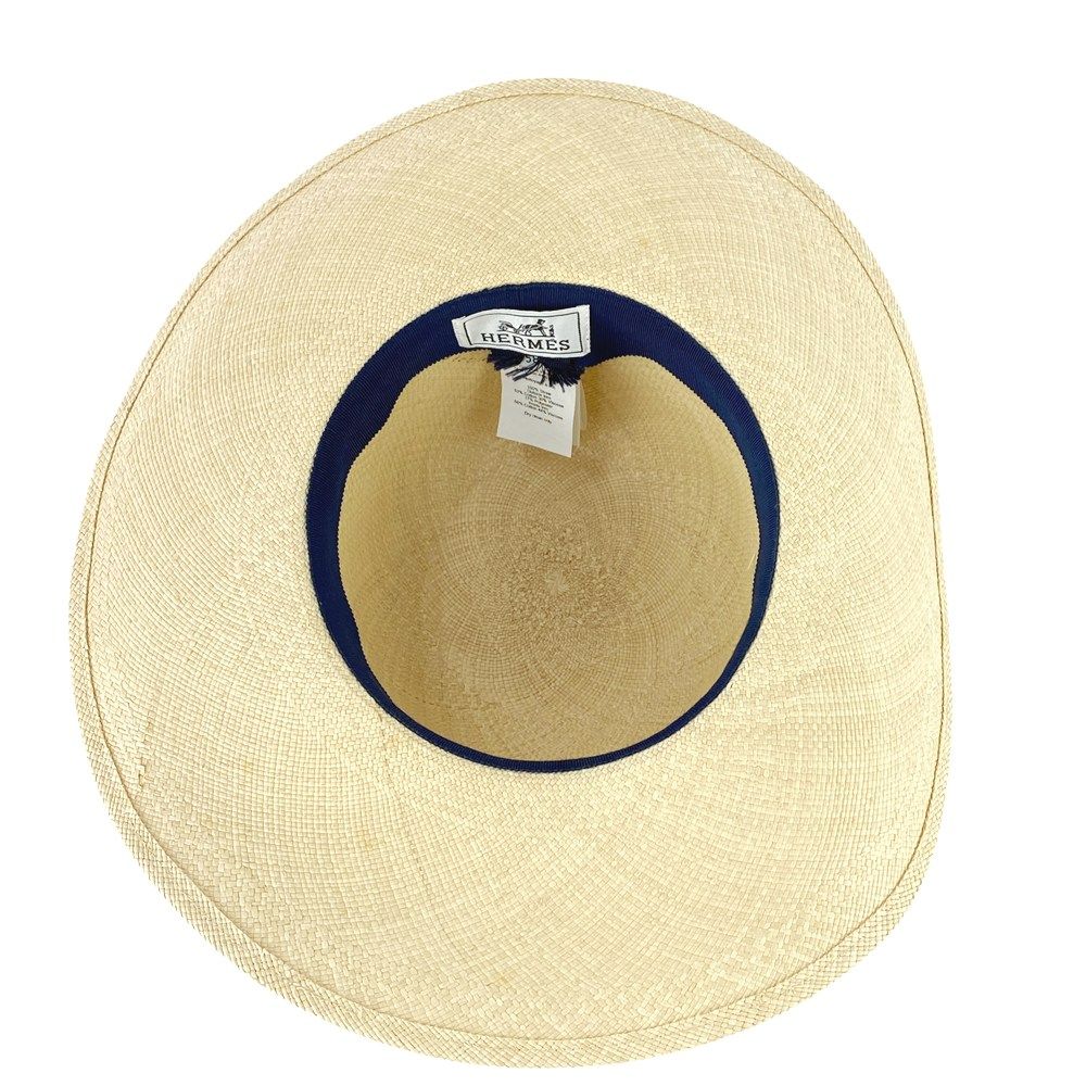 エルメス □美品□ 麦わら 帽子 ハット ストロー わら イエロー