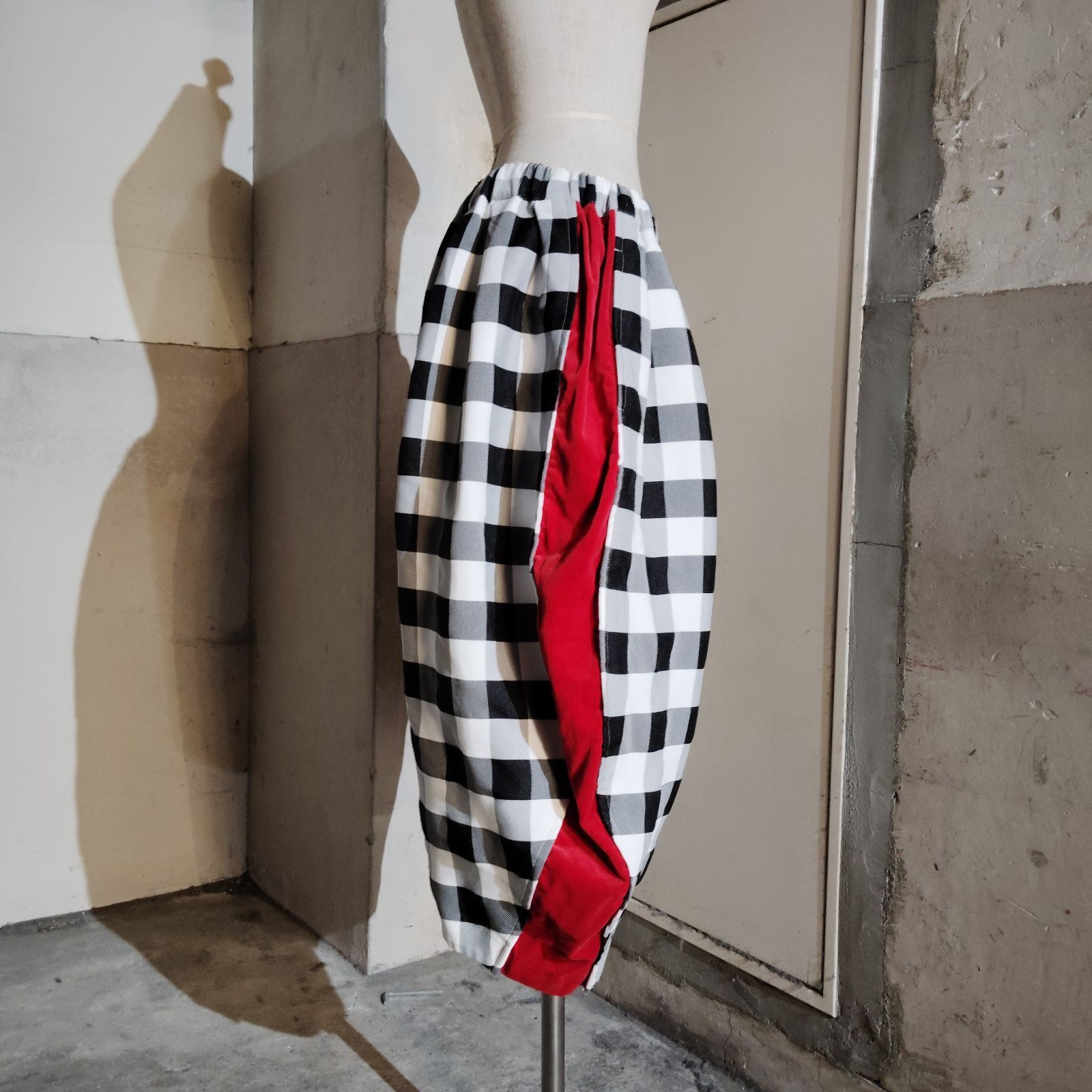 COMME des GARCONS 21aw サイド切替チェックバルーンパンツ