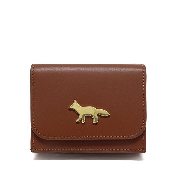 26SSモデル メゾン キツネ MAISON KITSUNE ユニセックス メタルフォックス 三つ折り財布【P280 BROWN】 OW05701LR0001 P280/【2026SS】l-wallet