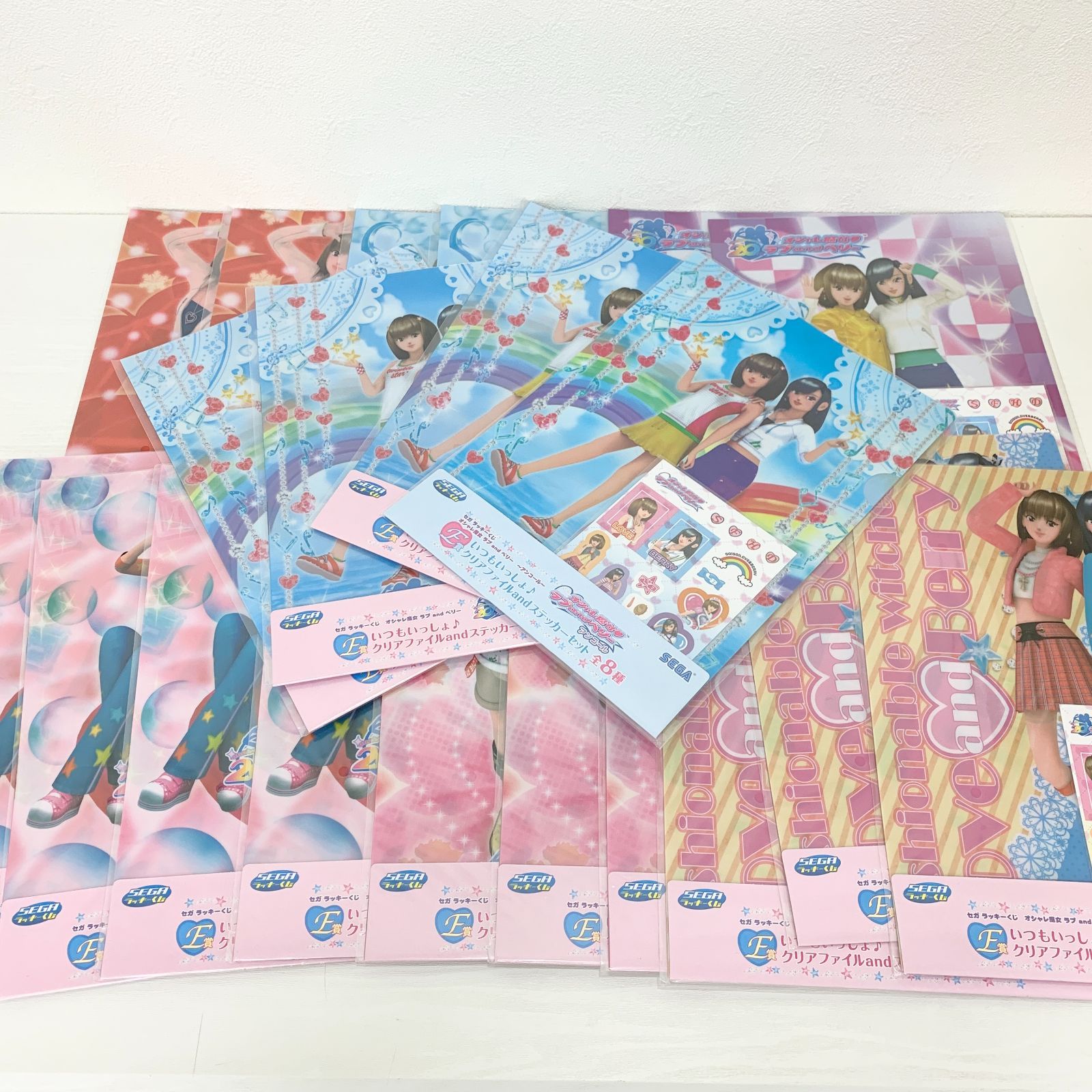 オシャレ魔女 ラブandベリー クリアファイル ステッカーセット まとめ売り 21個 sega セガ 4,560円
