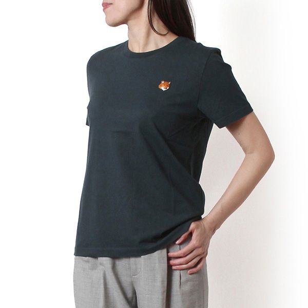 26SSモデル メゾン キツネ MAISON KITSUNE レディース FOX HEAD レギュラーフィットTシャツ【0413 NAVY】 PW00113KJ7026 0413/【2026SS】l-tops