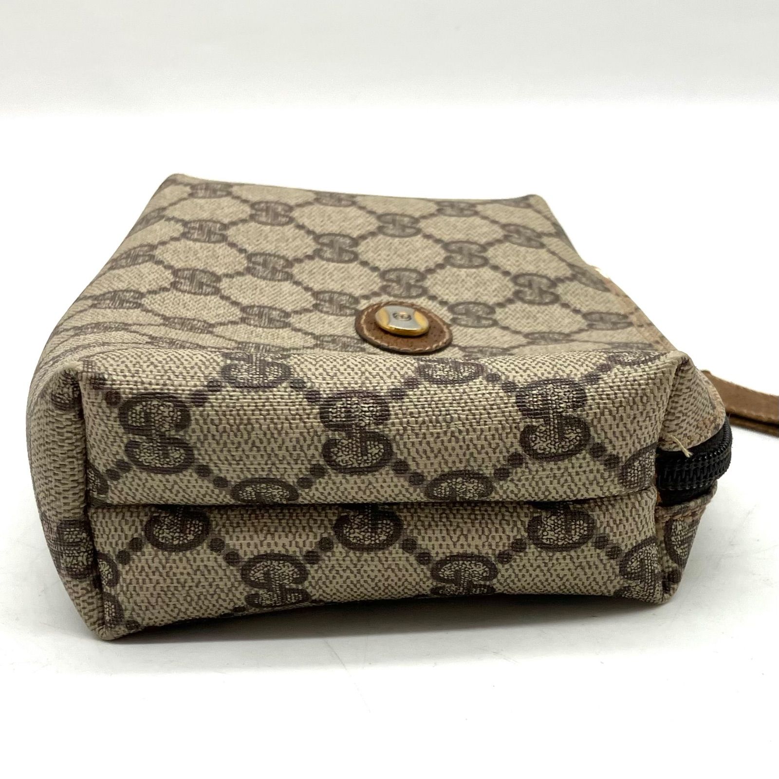【美品】オールドグッチ GGスプリーム ブラウン　ポーチ UA657【お買い得】GUCCI ポーチ GGスプリーム柄 オールドグッチ - メルカリ