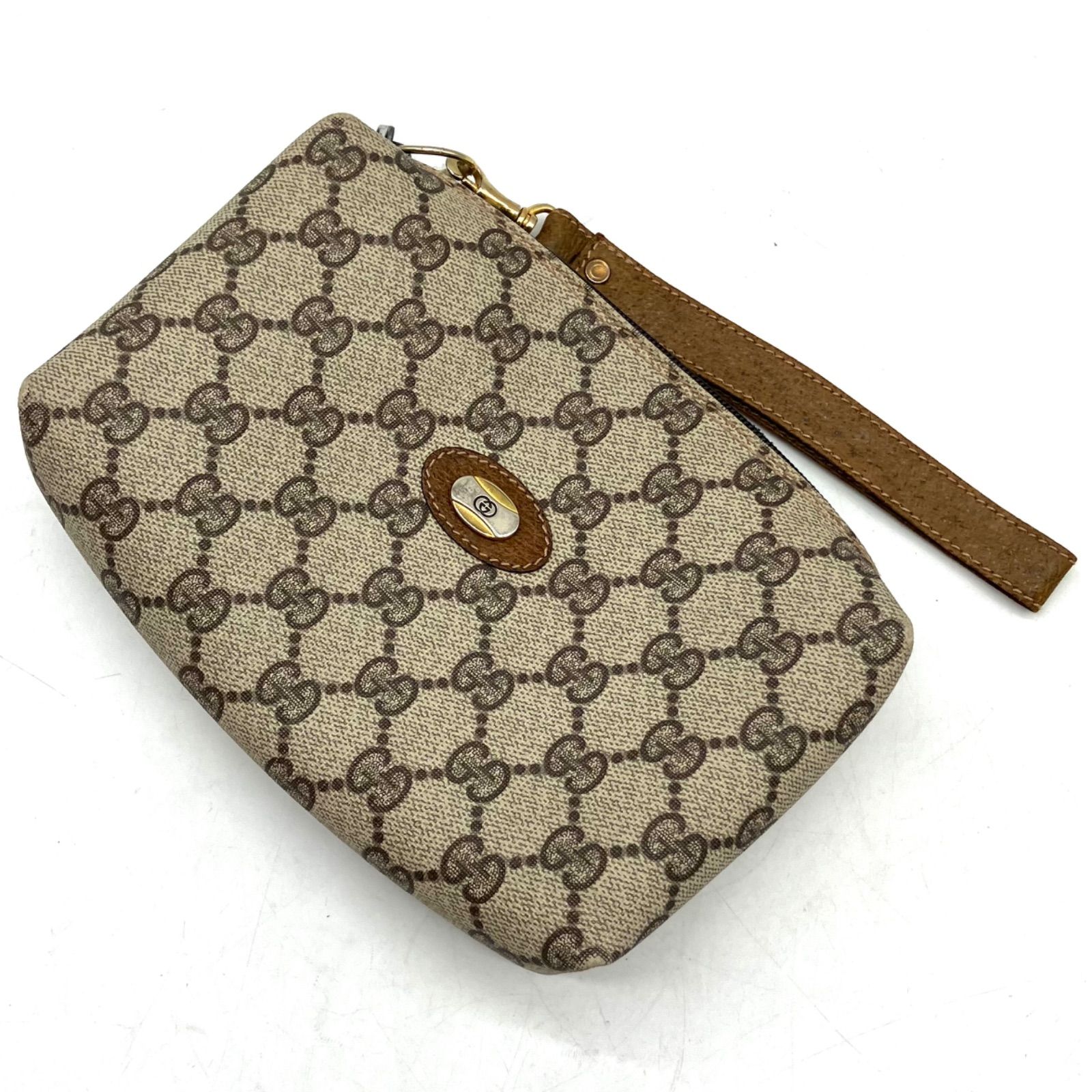 UA657【お買い得】GUCCI ポーチ GGスプリーム柄 オールドグッチ - メルカリ