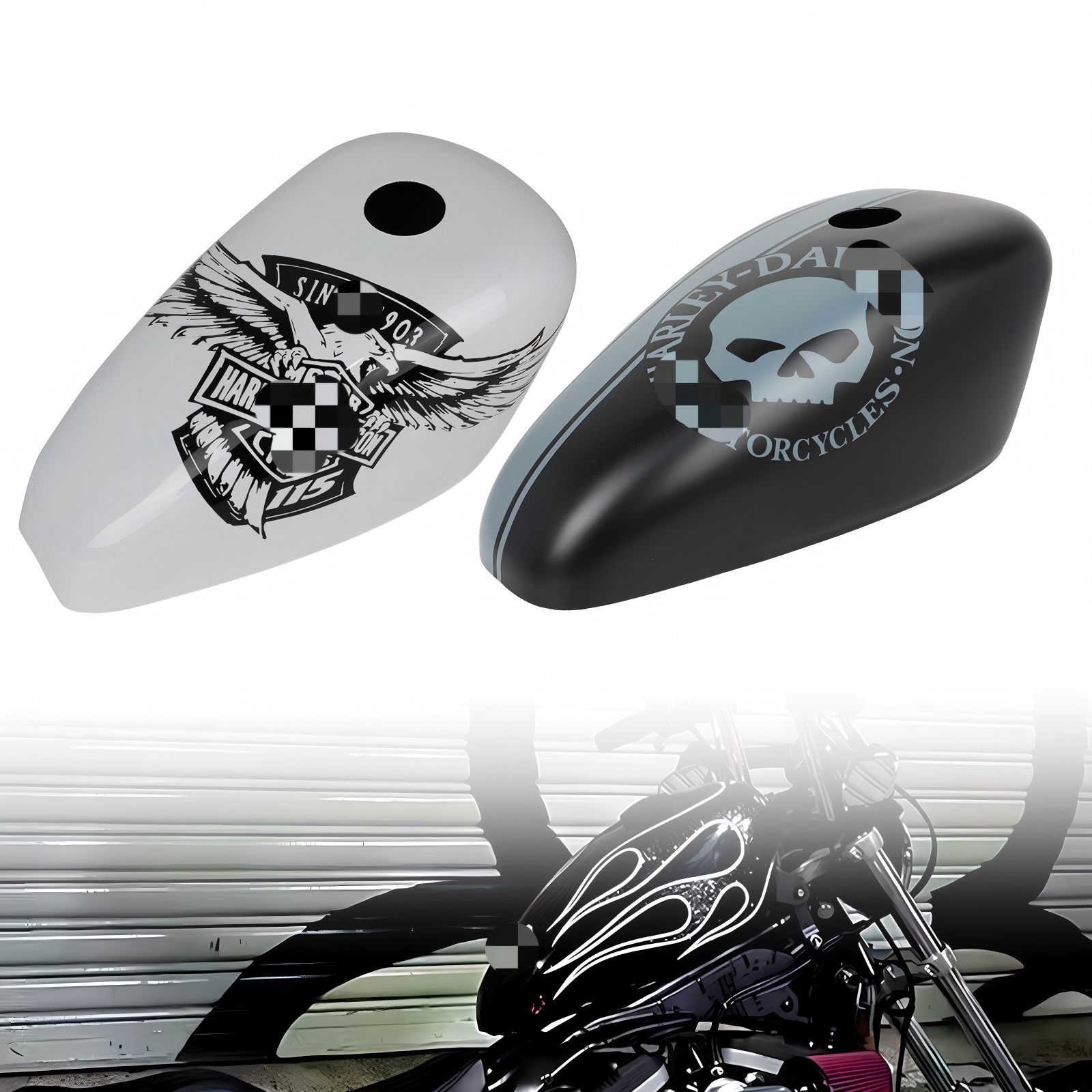 送料無料】ハーレー XL883 X48 1200用 改装タンクガード オイルタンク 