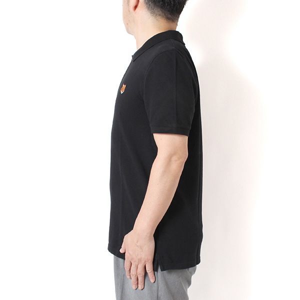 26SSモデル メゾン キツネ MAISON KITSUNE メンズ FOX HEAD レギュラーフィット鹿の子ポロシャツ【P199 BLACK】 PM00209KP0002 P199/【2026SS】m-tops