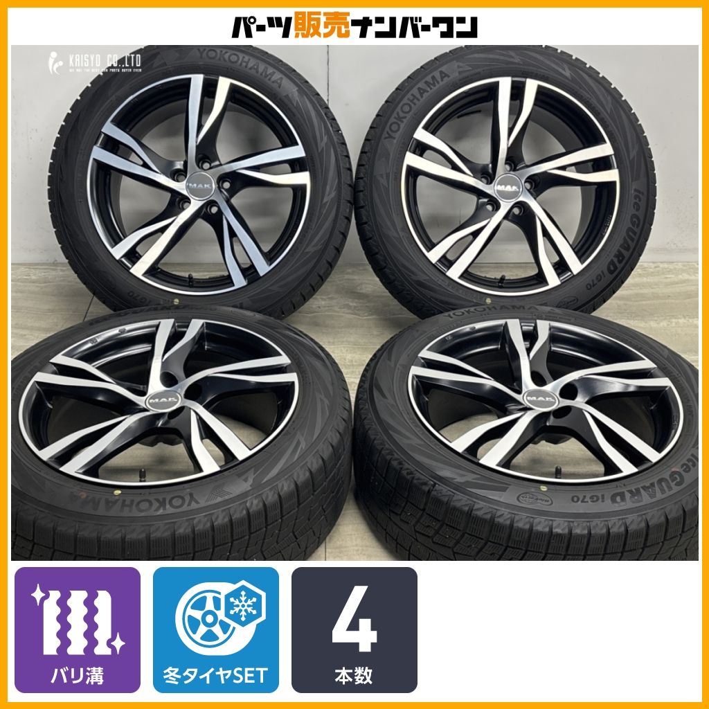 【バリ溝】MAK ストックホルム 18in 8J +45 PCD108 ヨコハマ アイスガード iG70 215/55R18 ボルボ V60クロスカントリー スタッドレス