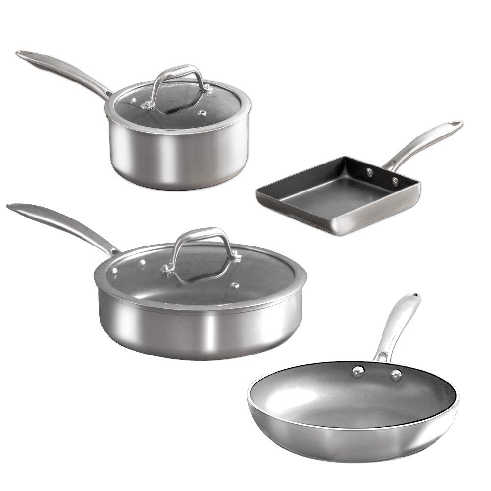 アイリスオーヤマ フライパン 鍋 6点セット 26? 20? IH 対応 ダイヤモンドグレイス シルバー KITCHEN CHEF DG-SE6Y ec5dc7b3