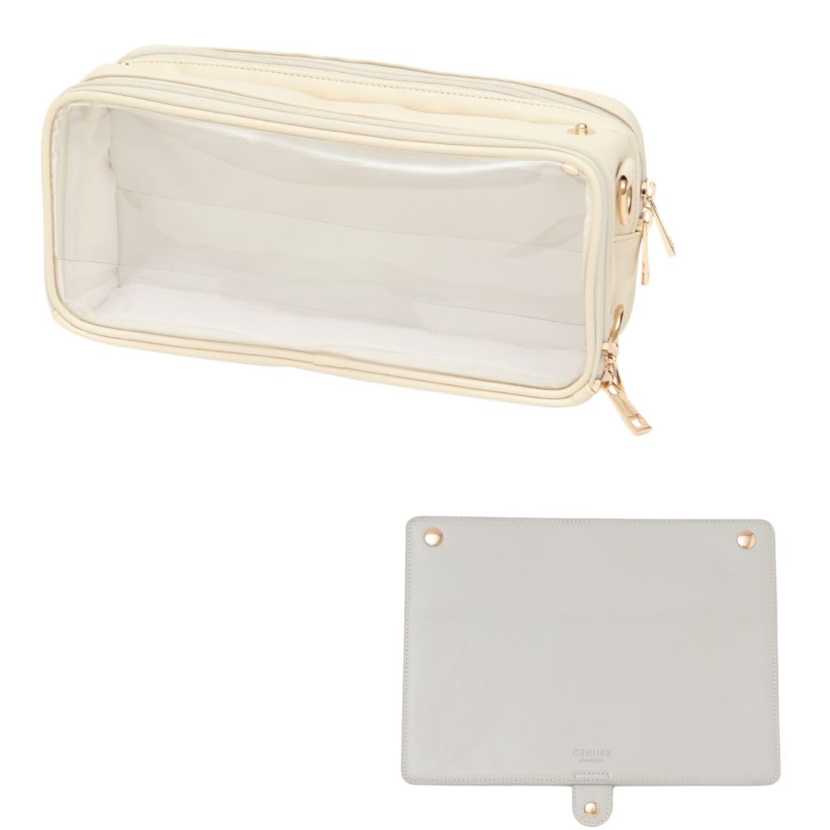 東洋ケース 推し入れ OSHiiRE ぬいぐるみ バッグ 29 × 14cm サイズ 痛バッグ 推し活 OSHI-2914 (本体：アイボリー×フタ：ライトグレー) 国内発送 31e88ded