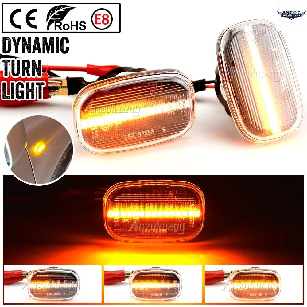 トヨタ 1993-2006 セリカ MK6 T20/MK7 T23 スモーク/クリア ダイナミック LED フラッシング ターンシグナル ライト サイドマーカーランプ
