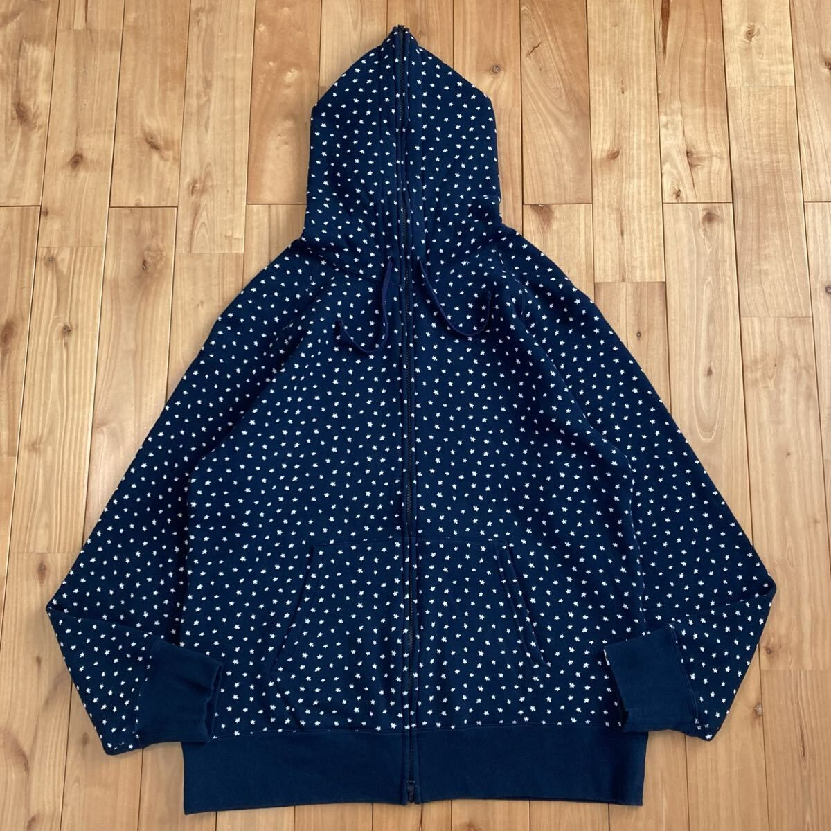☆XL☆ BAPE スター パーカー ネイビー a bathing ape star BAPE STA