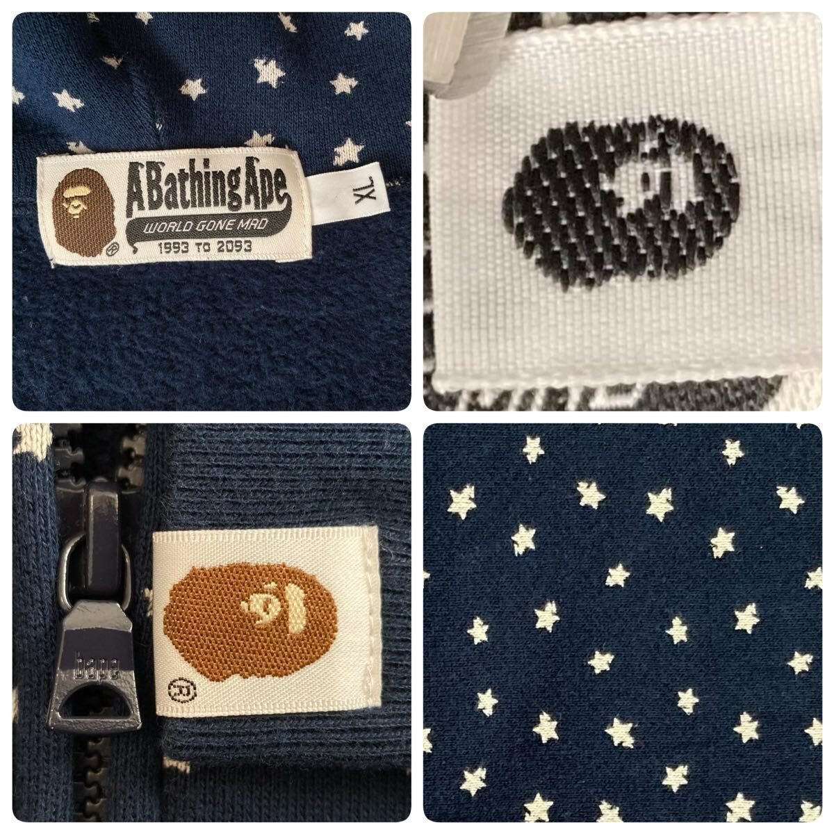 ☆XL☆ BAPE スター パーカー ネイビー a bathing ape star BAPE STA 
