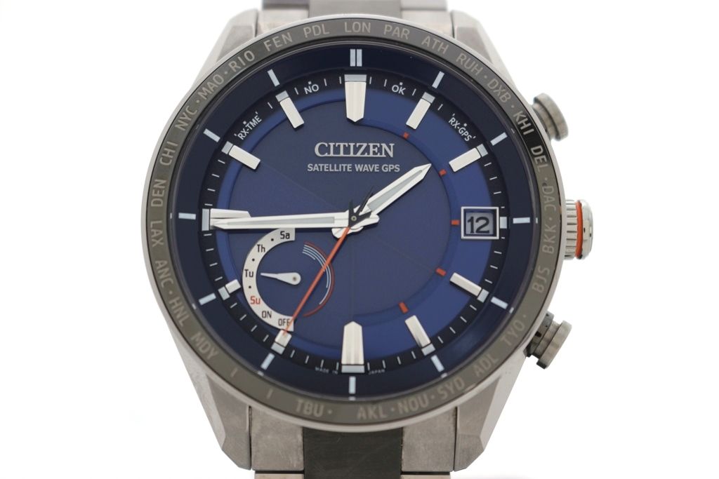 CITIZEN シチズン シチズン エコドライブ CC3085-51E チタン ブルー メンズ 電波ソーラー エコドライブ 2147200581743 【200】【中古】