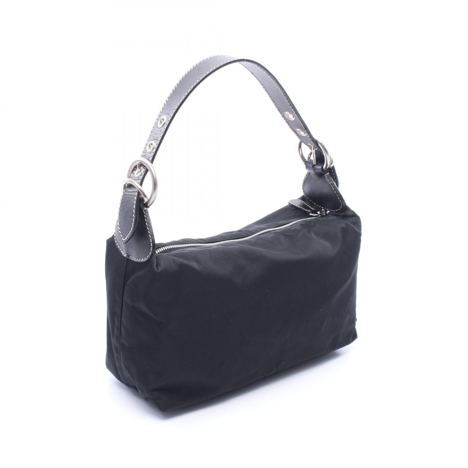 プラダ PRADA ショルダーバッグ TESSUTO RING ブラック ナイロン 