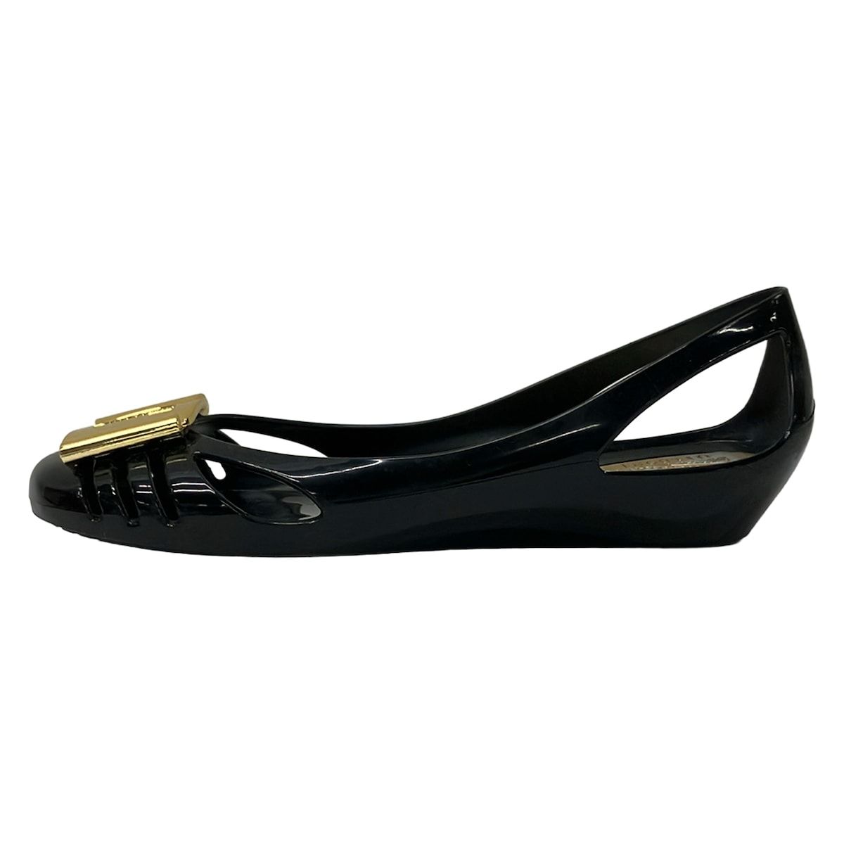 FERRAGAMO/SalvatoreFerragamo(サルバトーレフェラガモ) フラットシューズ 6 レディース - 黒 ヴァラ 5,472円