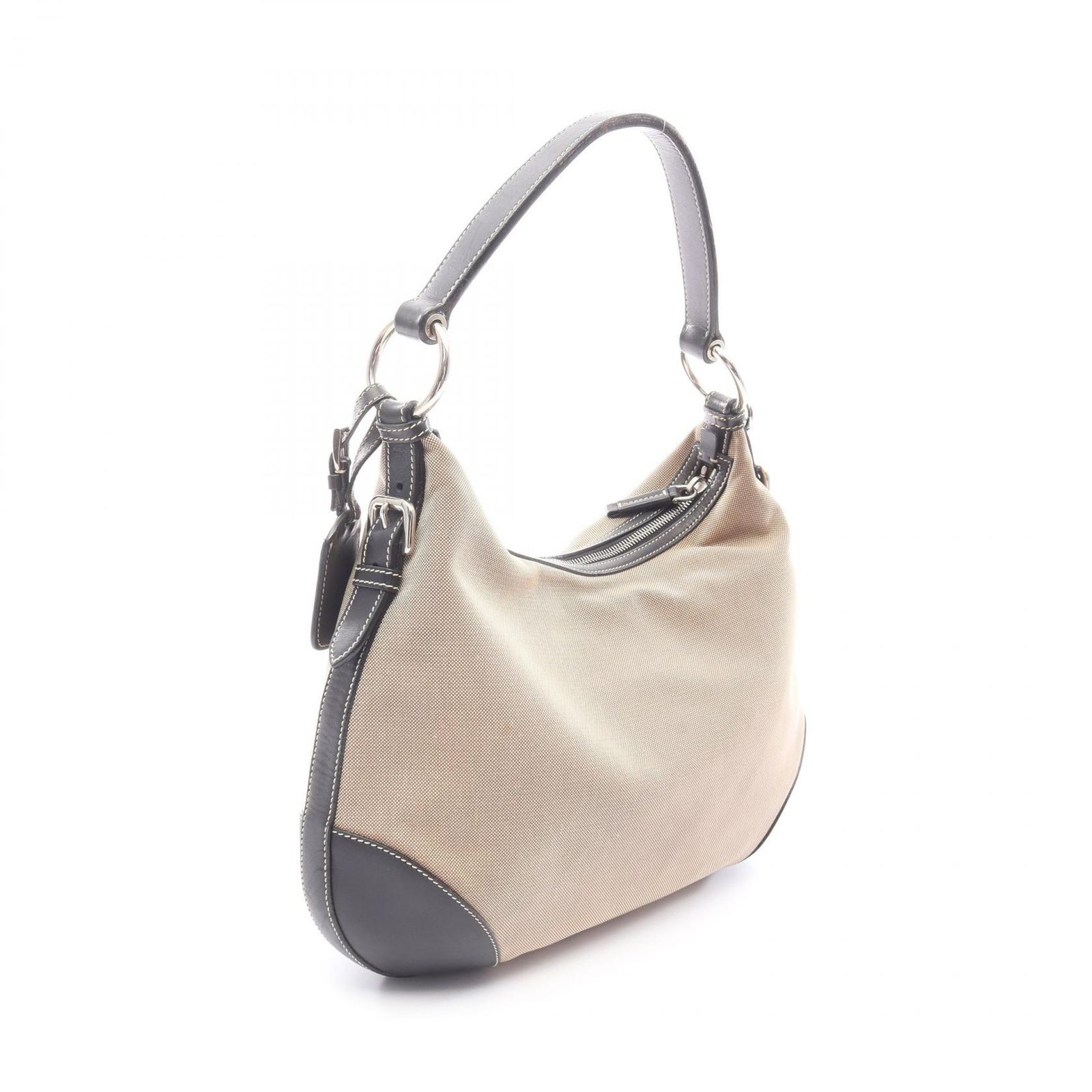 美品 PRADA プラダ ロゴジャガード ベージュ ブラウン シルバー金具 キャンバス ショルダーバッグ メッセンジャーバッグ レディース 506304 【中古】 PRADA - プラダ PRADA LOGO JACQUARD ロゴジャガード ショルダーバッグ