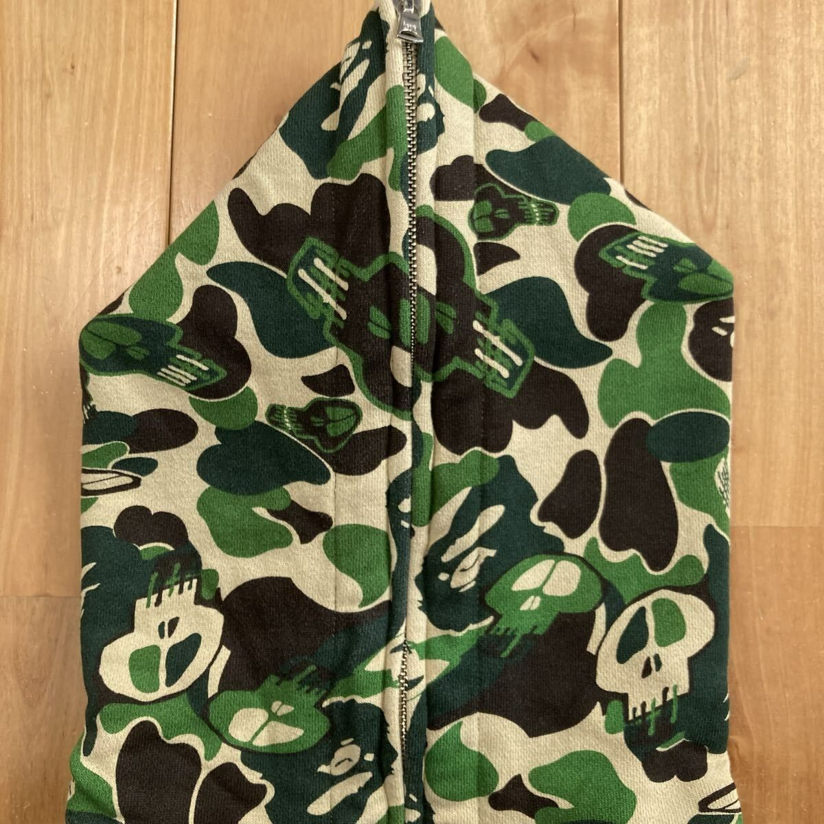 美品☆A BATHING APE xSTUSSY スカルカモ フルジップアップ STUSSY × BAPE CAMO パーカー Sサイズ a bathing ape full zip hoodie