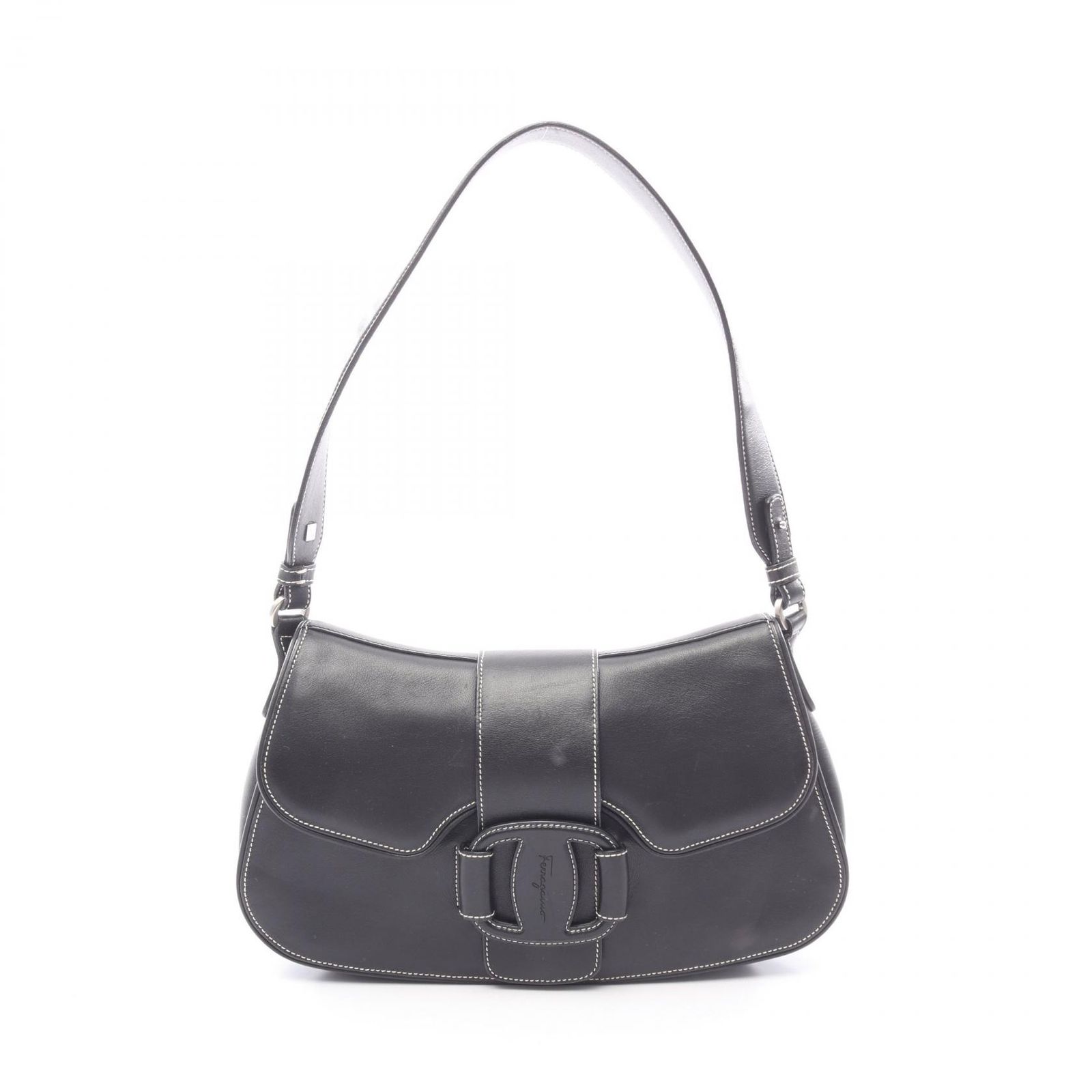 サルヴァトーレフェラガモ Salvatore Ferragamo ショルダーバッグ ヴァラ ブラック レザー ワンショルダーバッグ レディース Used A