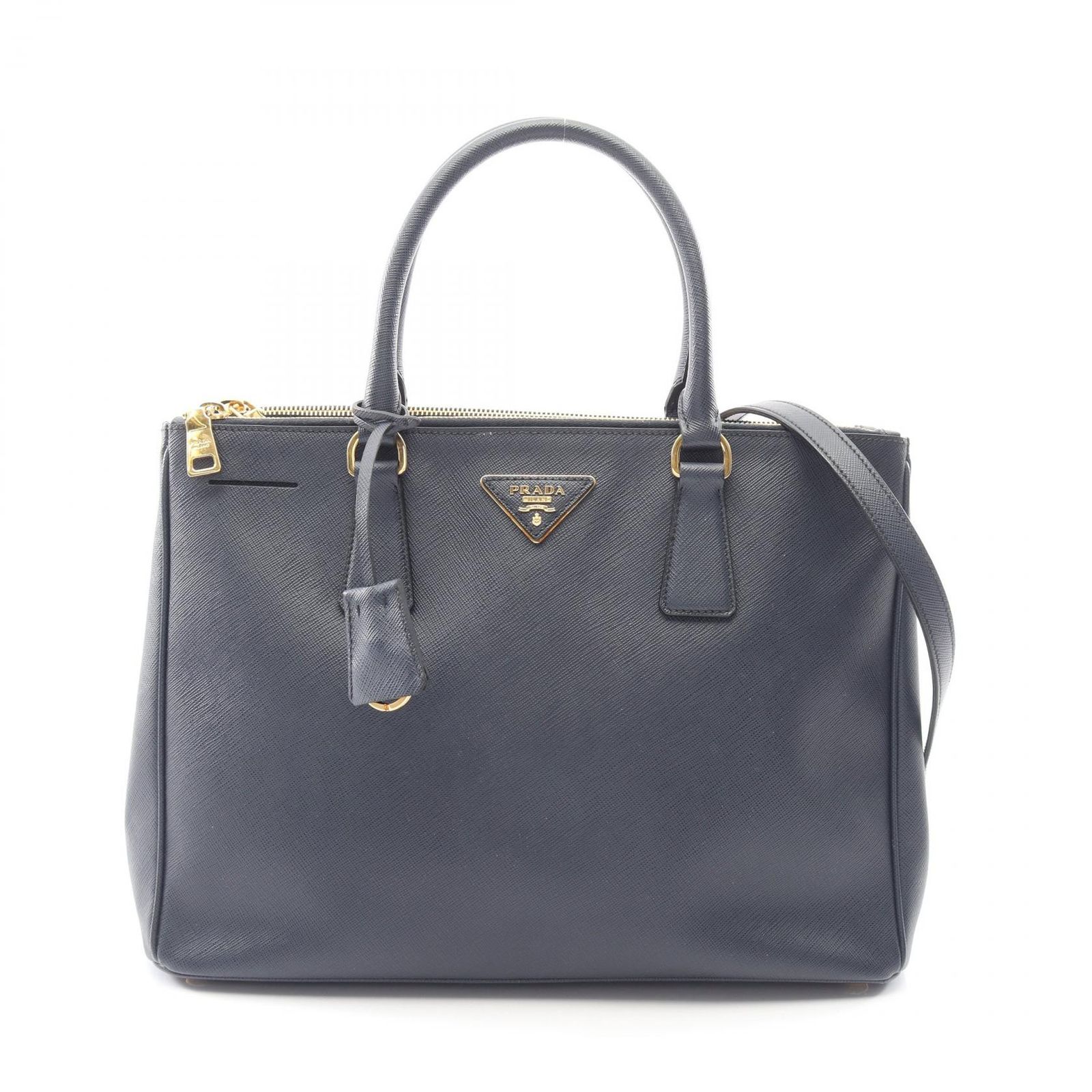 プラダ PRADA ハンドバッグ SAFFIANO LUX ガレリア 2WAY ネイビー サフィアーノレザー ガレリア 2wayトート レディース Used A