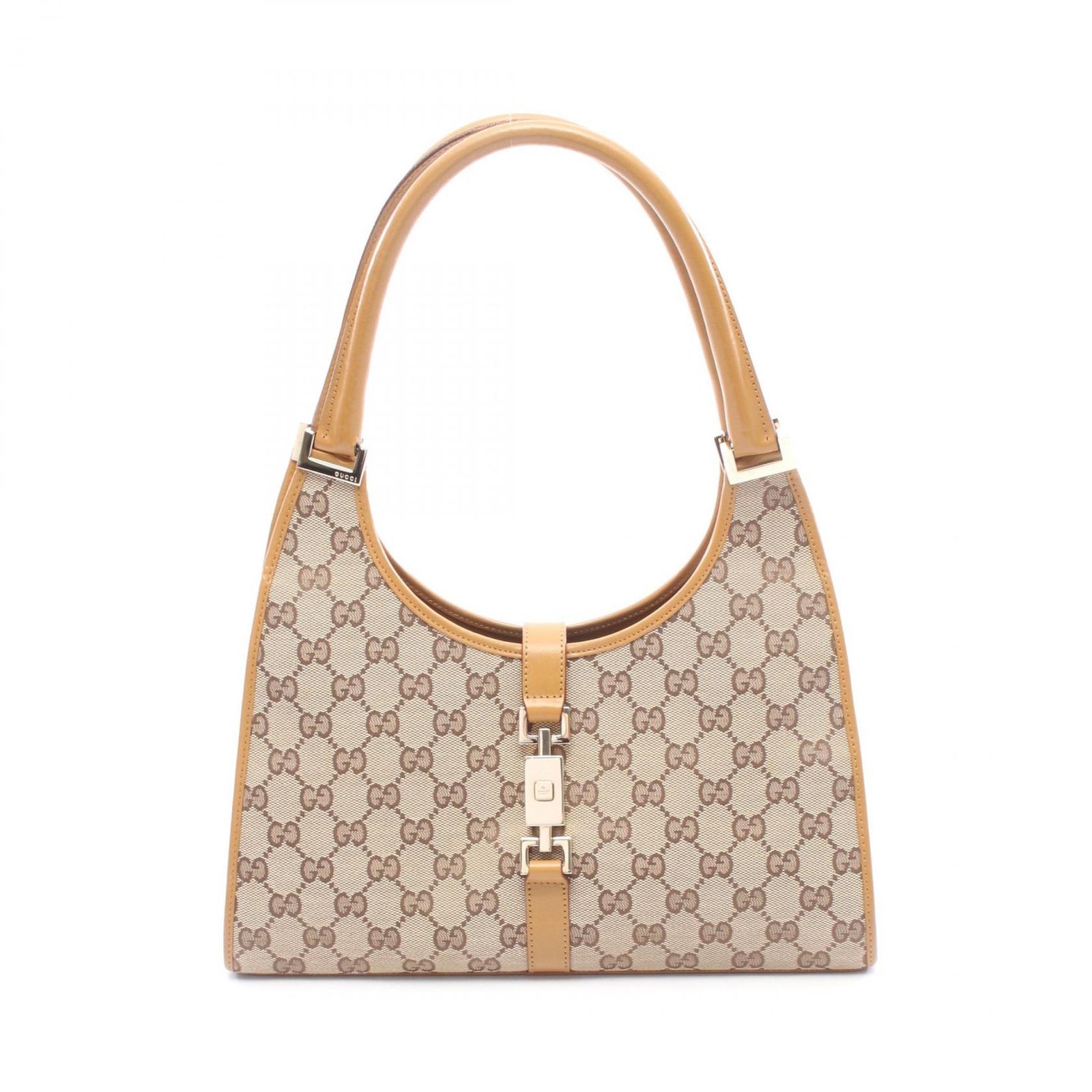 グッチ GUCCI ショルダーバッグ ジャッキー GGキャンバス 002･1067 ベージュ/キャメル キャンバス レザー ジャッキー ハンドバッグ レディース Used A