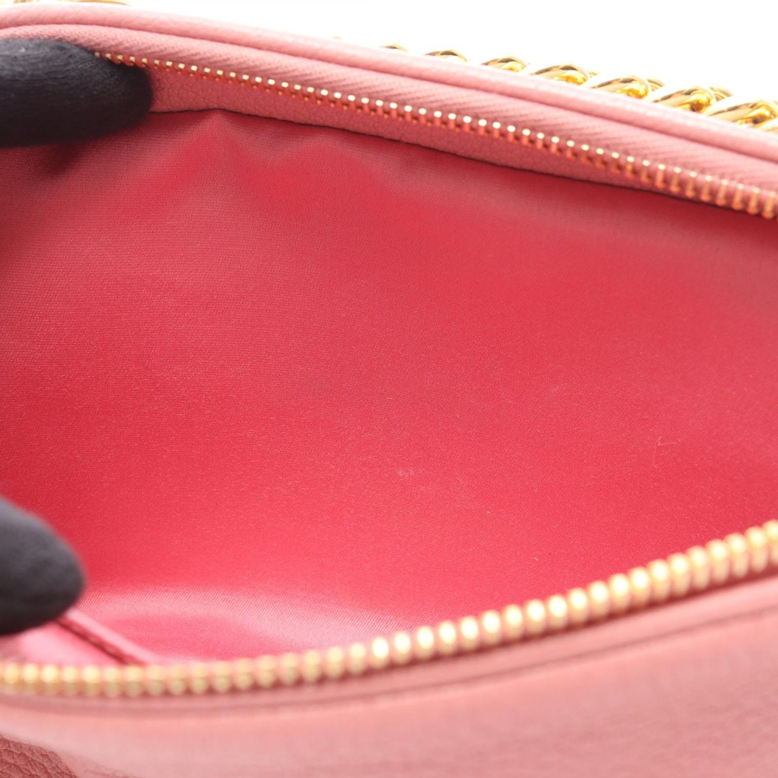 ミュウ ミュウ Miu Miu ショルダーバッグ MADRAS マドラス ピンク 