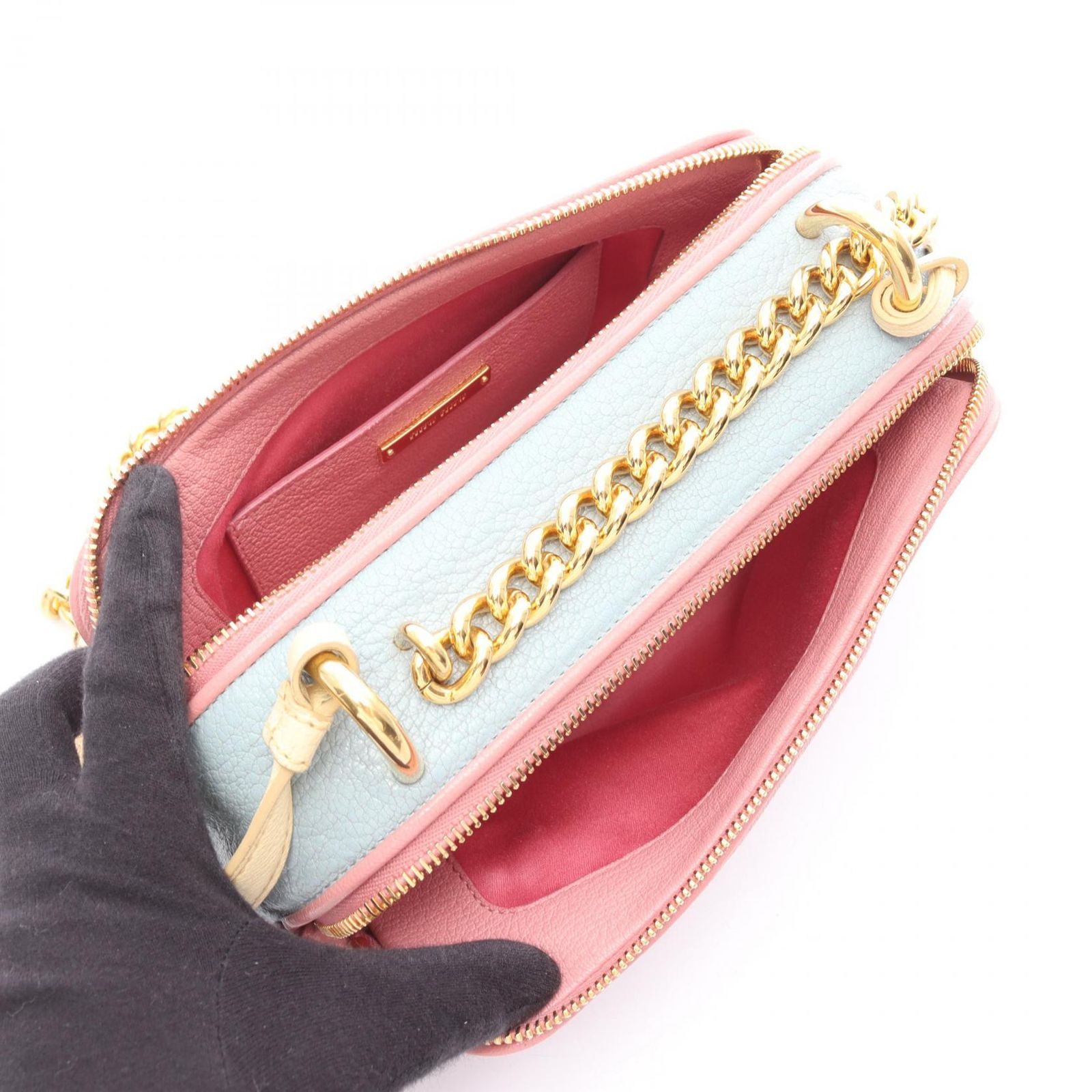 ミュウ ミュウ Miu Miu ショルダーバッグ MADRAS マドラス ピンク 