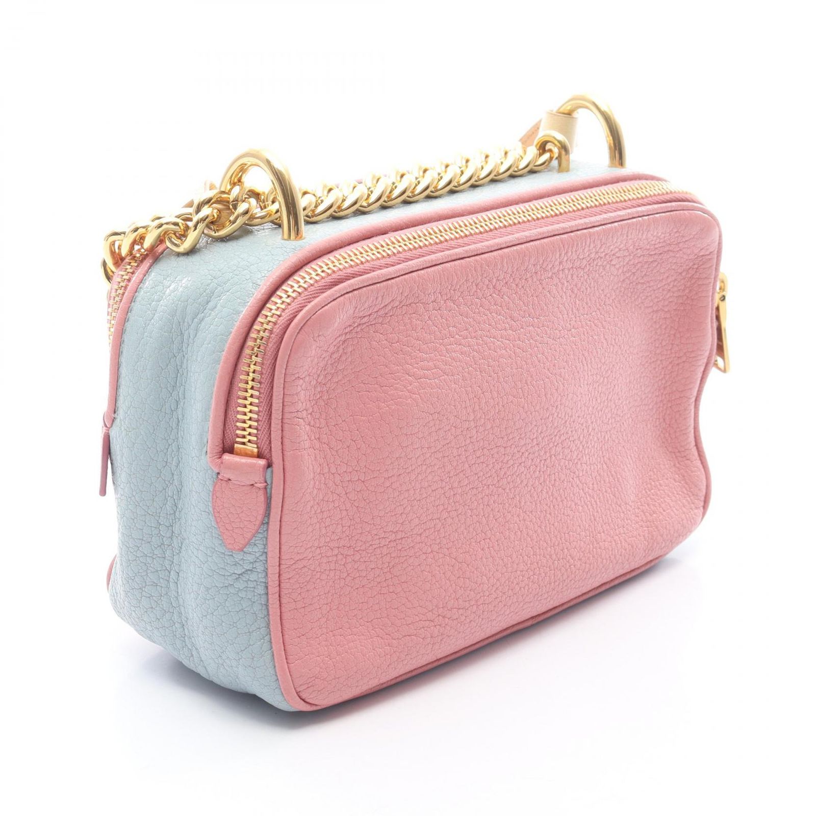 ミュウ ミュウ Miu Miu ショルダーバッグ MADRAS マドラス ピンク 