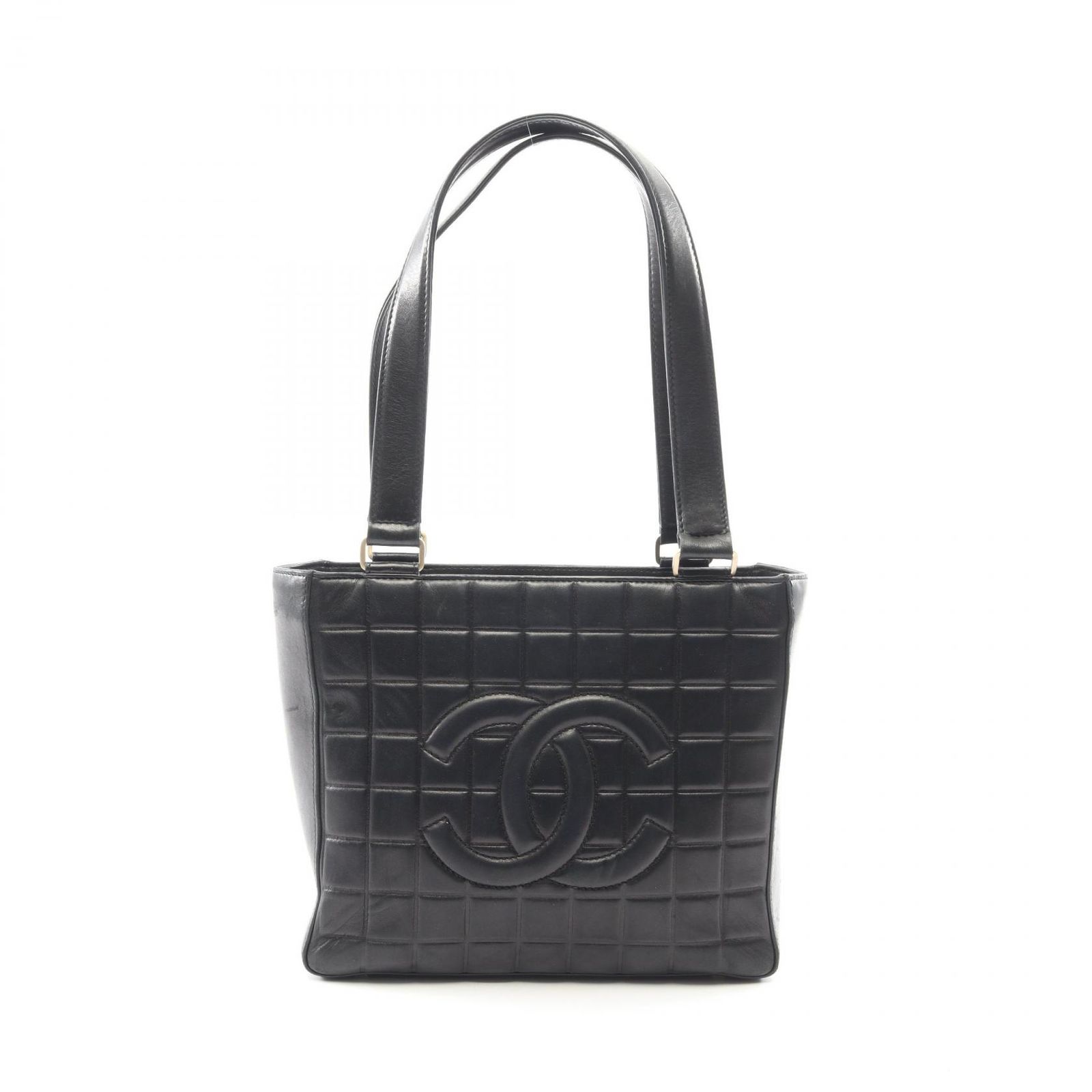 【美品】　シャネル　チョコバー　ラムスキン　トートバッグ　黒　ブラック　103 シャネル CHANEL トートバッグ チョコバー ブラック ラムスキン（羊革