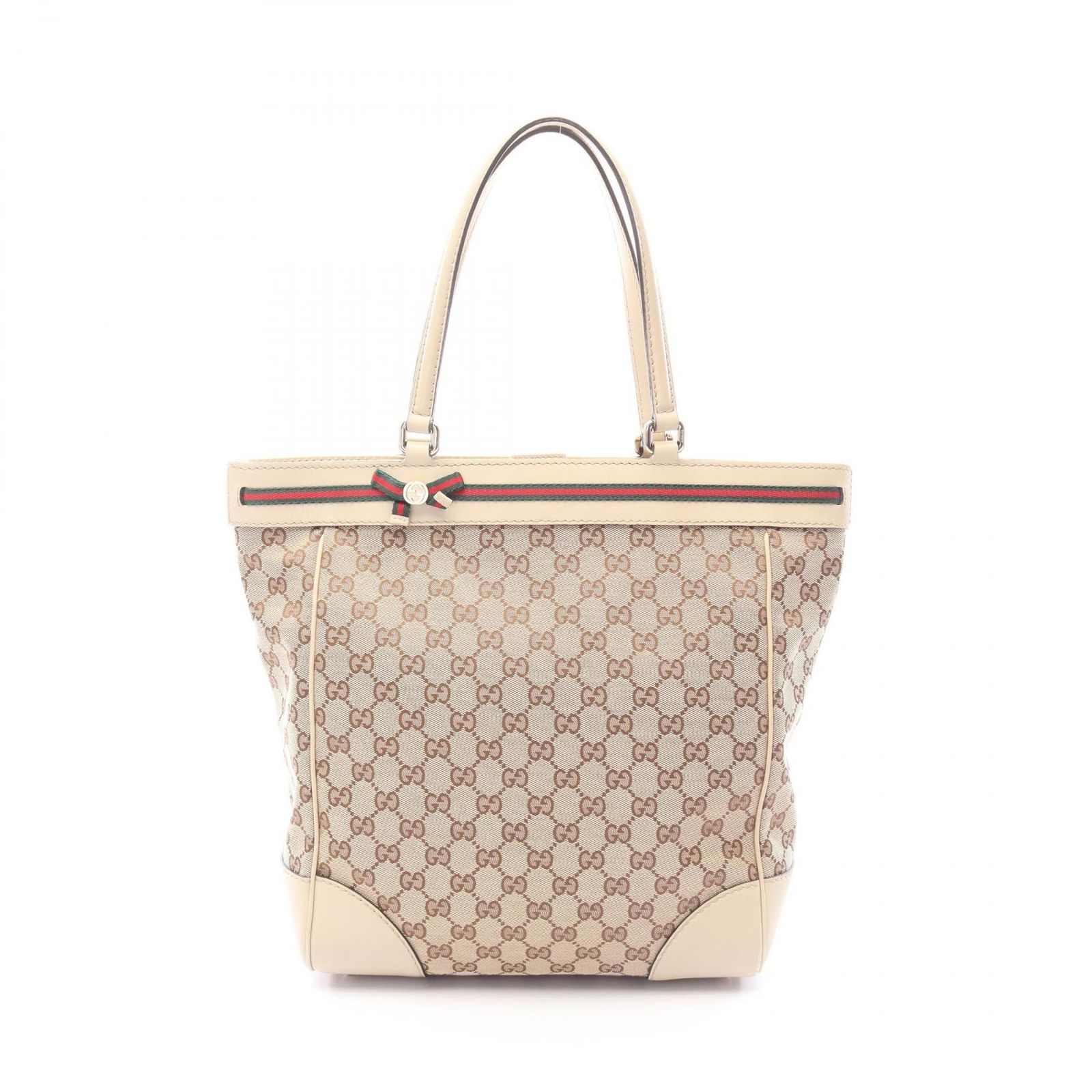 グッチ GUCCI トートバッグ メイフェア GGキャンバス シェリーライン 257062 ベージュ キャンバス レザー シェリー トートバッグ レディース Used B