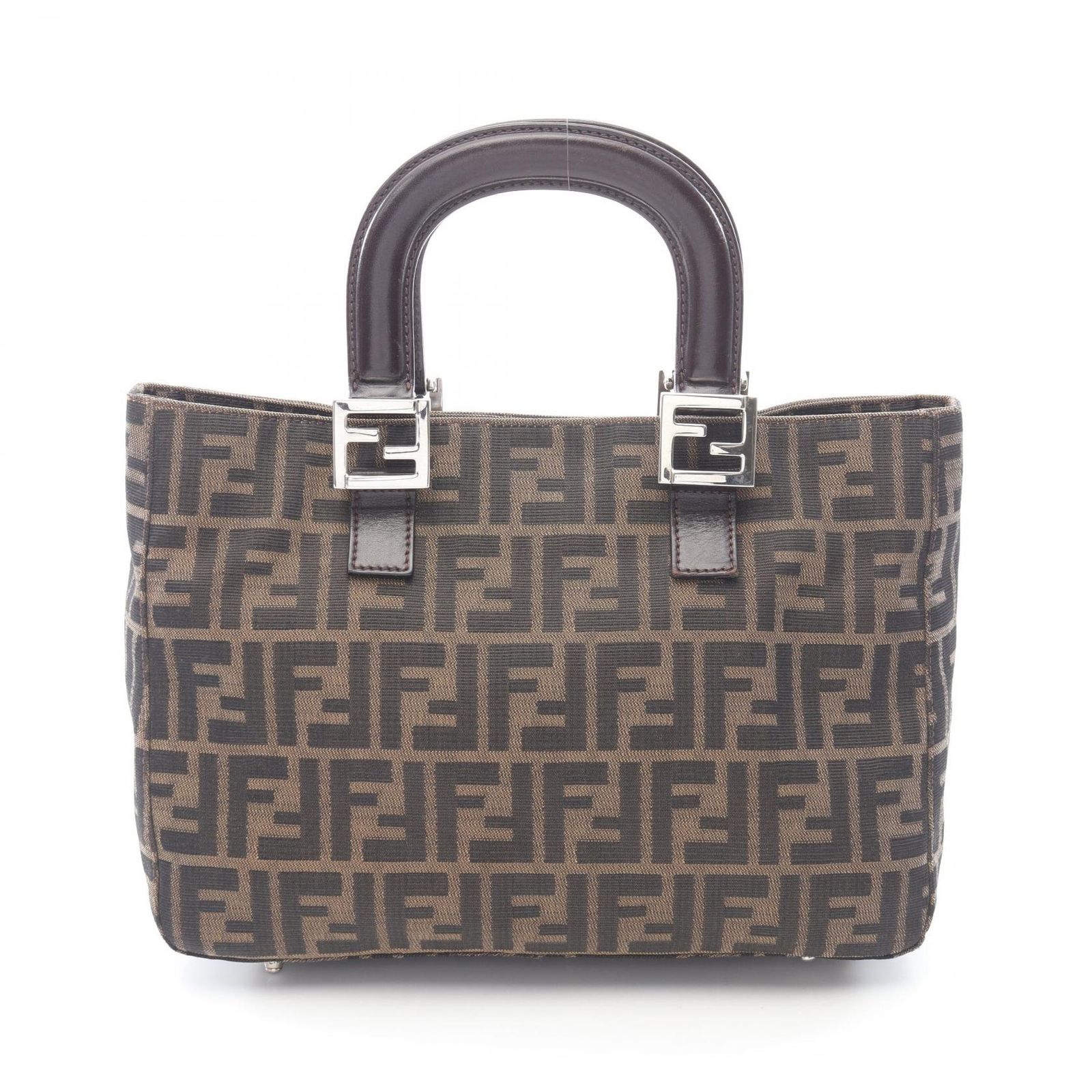 フェンディ FENDI トートバッグ ズッカ ブラウン キャンバス レザー ズッカ ハンドバッグ レディース Used B