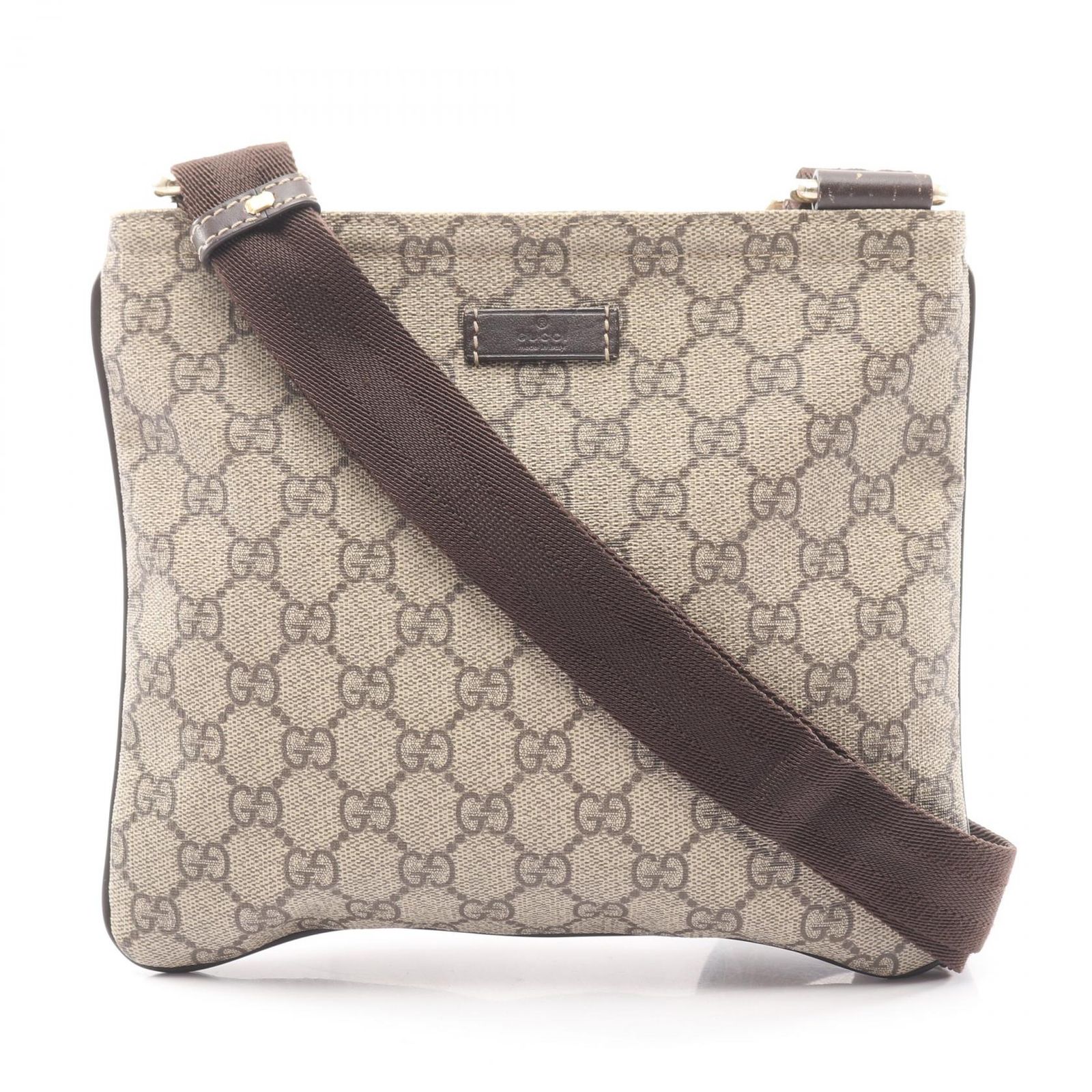 グッチ GUCCI ショルダーバッグ GGスプリーム 201538 ベージュ PVCコーティングキャンバス レザー ショルダーバッグ レディース Used B