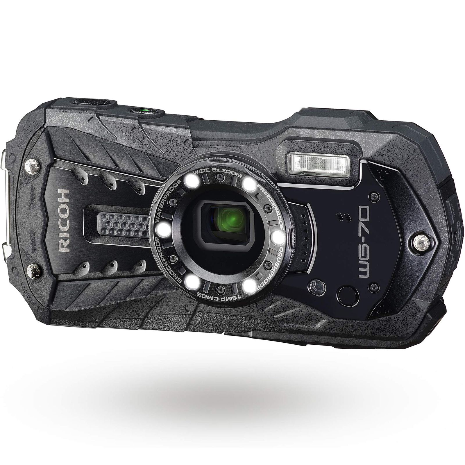 RICOH WG-70 ブラック リコー本格防水デジタルカメラ 14m防水 (連続2時間) 1.6m耐衝撃 防塵 -10℃耐寒 アウトドアで活躍するタフネスボディ CALSモード搭載で 現場記録など幅広いビジネスシーンで活躍 03866 42,081円