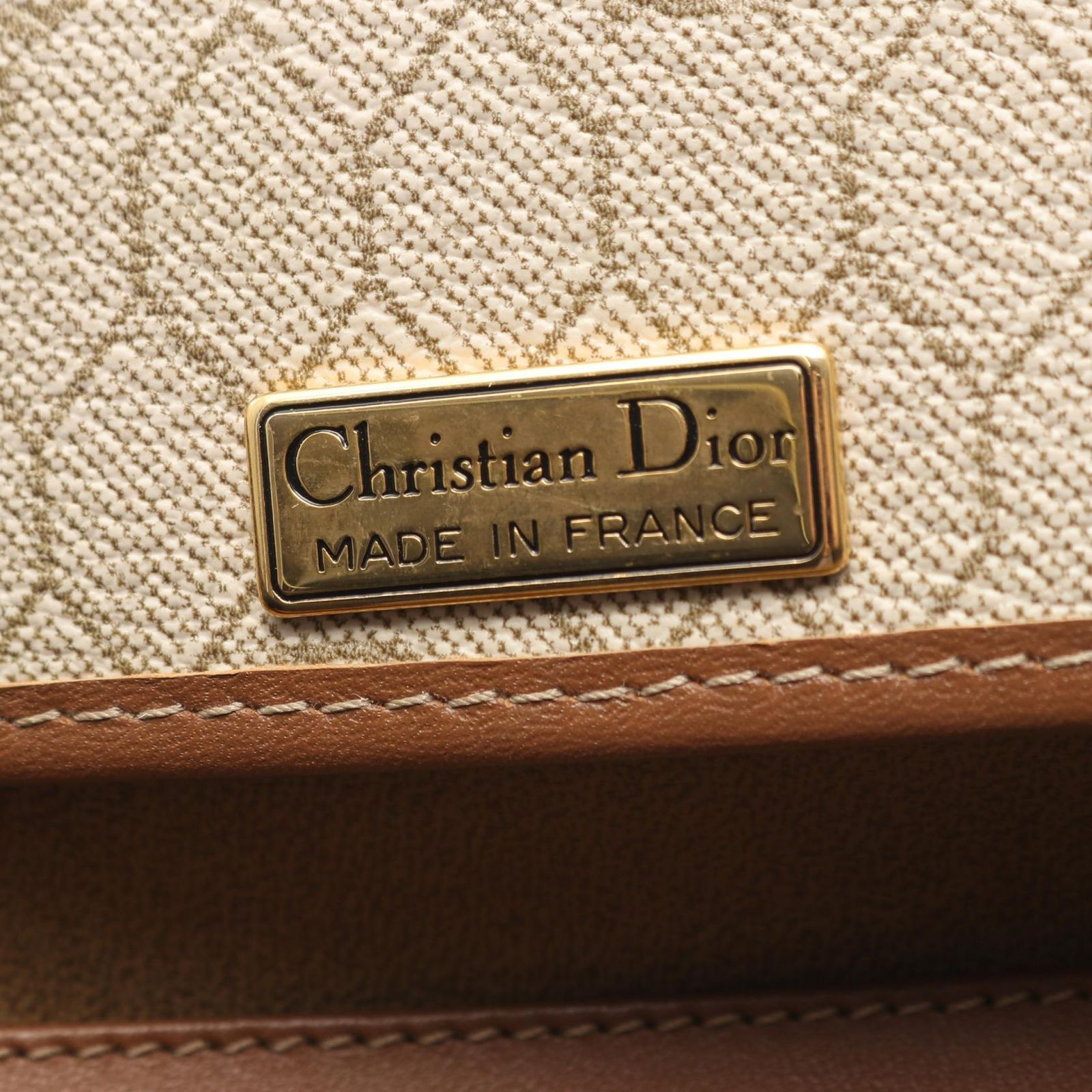 ディオール Dior ショルダーバッグ ハニカム ベージュ/ブラウン PVC 