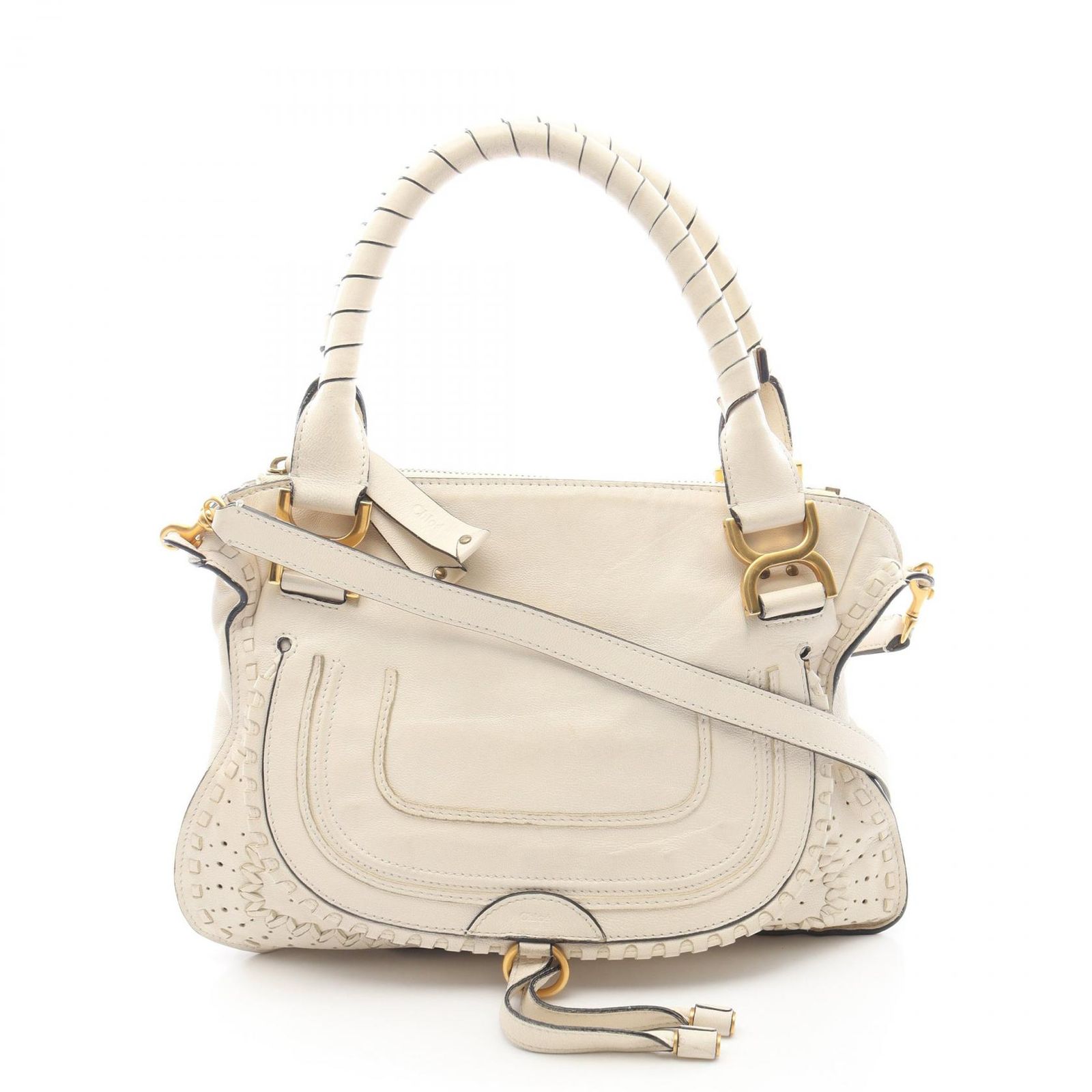 クロエ Chloe ハンドバッグ MARCIE マーシー 2WAY アイボリー レザー マーシー 2wayショルダー レディース Used B