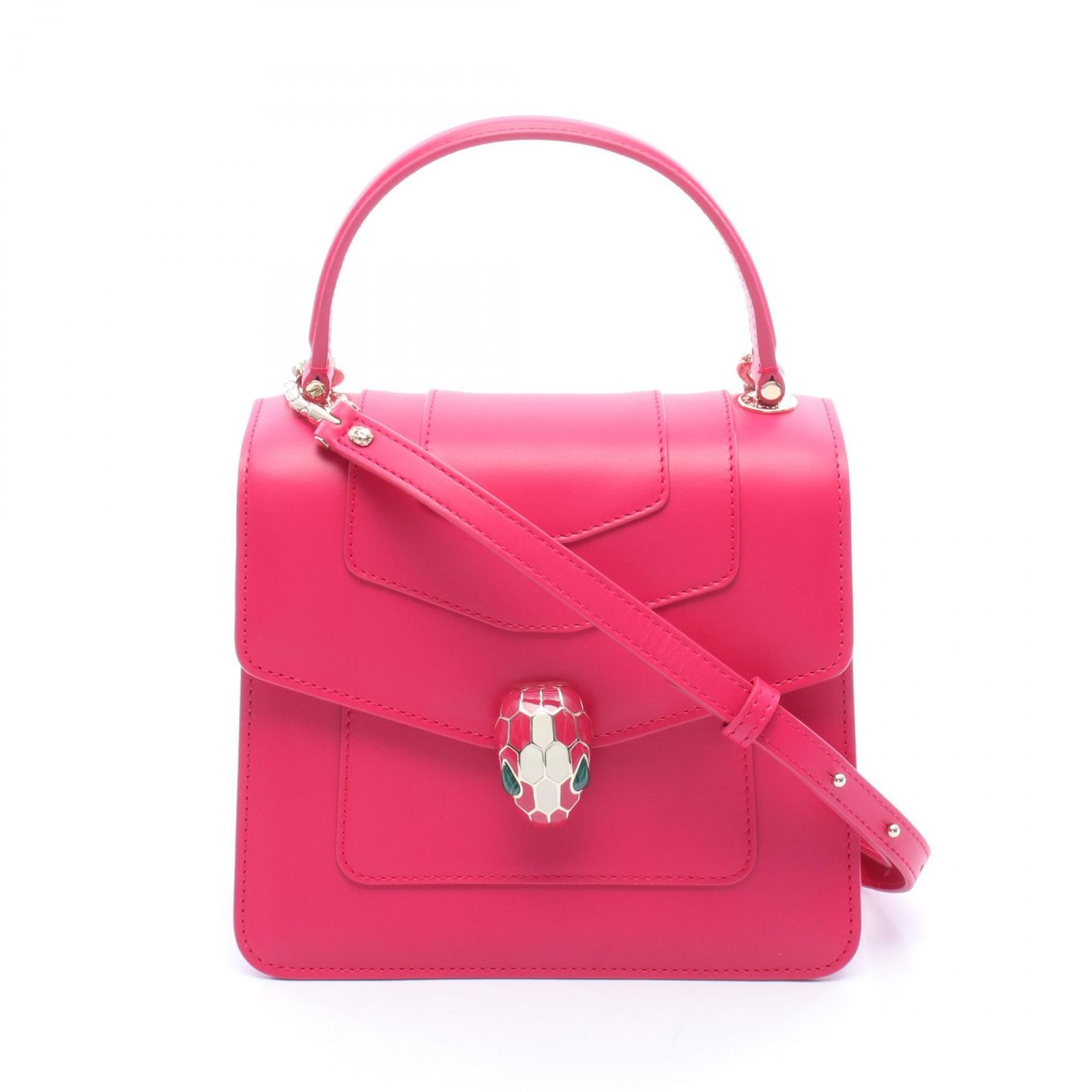 BVLGARI ブルガリ セルペンティ 2WAY ハンドバッグ ショルダーバッグ ピンク レザー BVLGARI（ブルガリ） 中古 ショルダーバッグ レディース ブランド