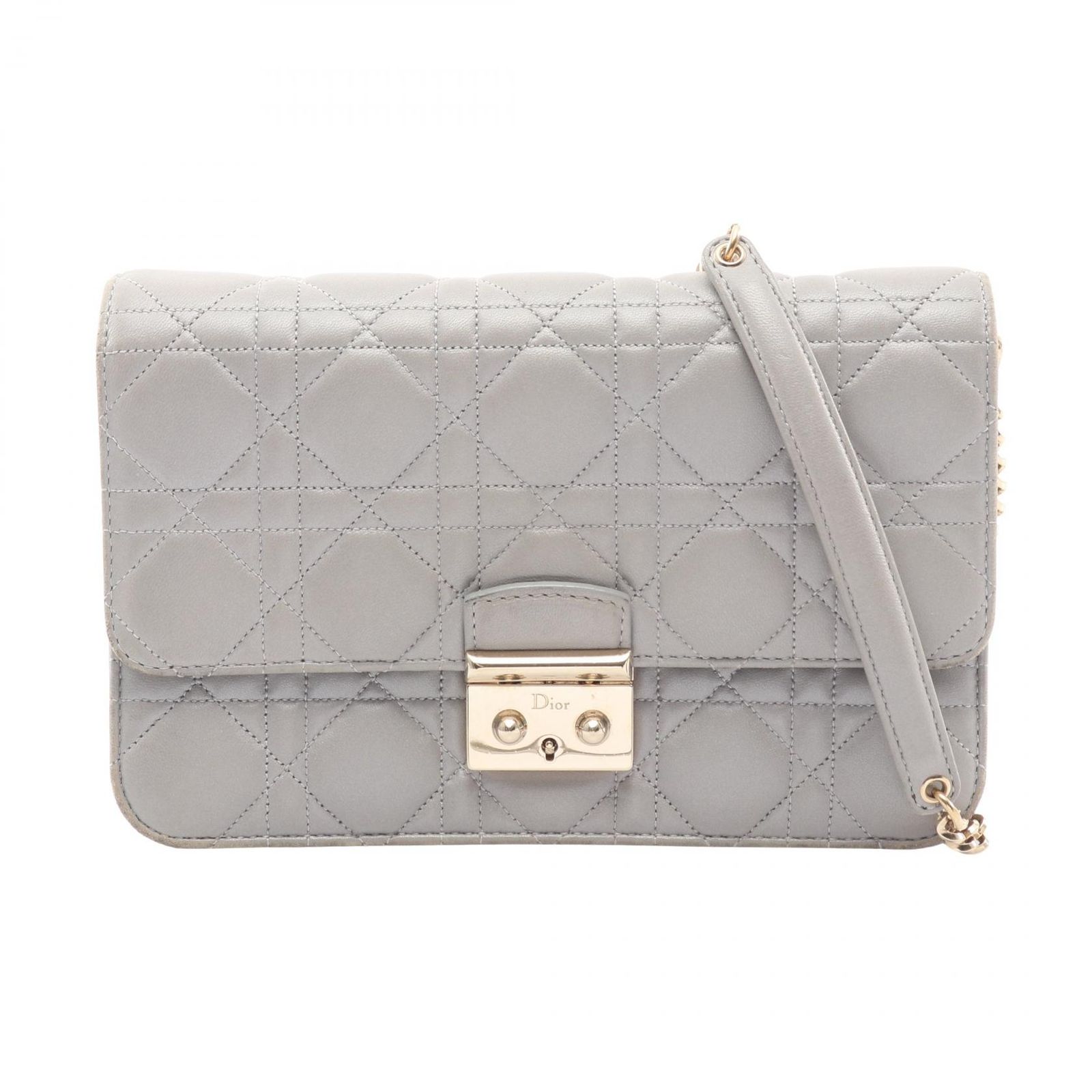 ディオール Dior ショルダーバッグ ミスディオール カナージュ グレー 