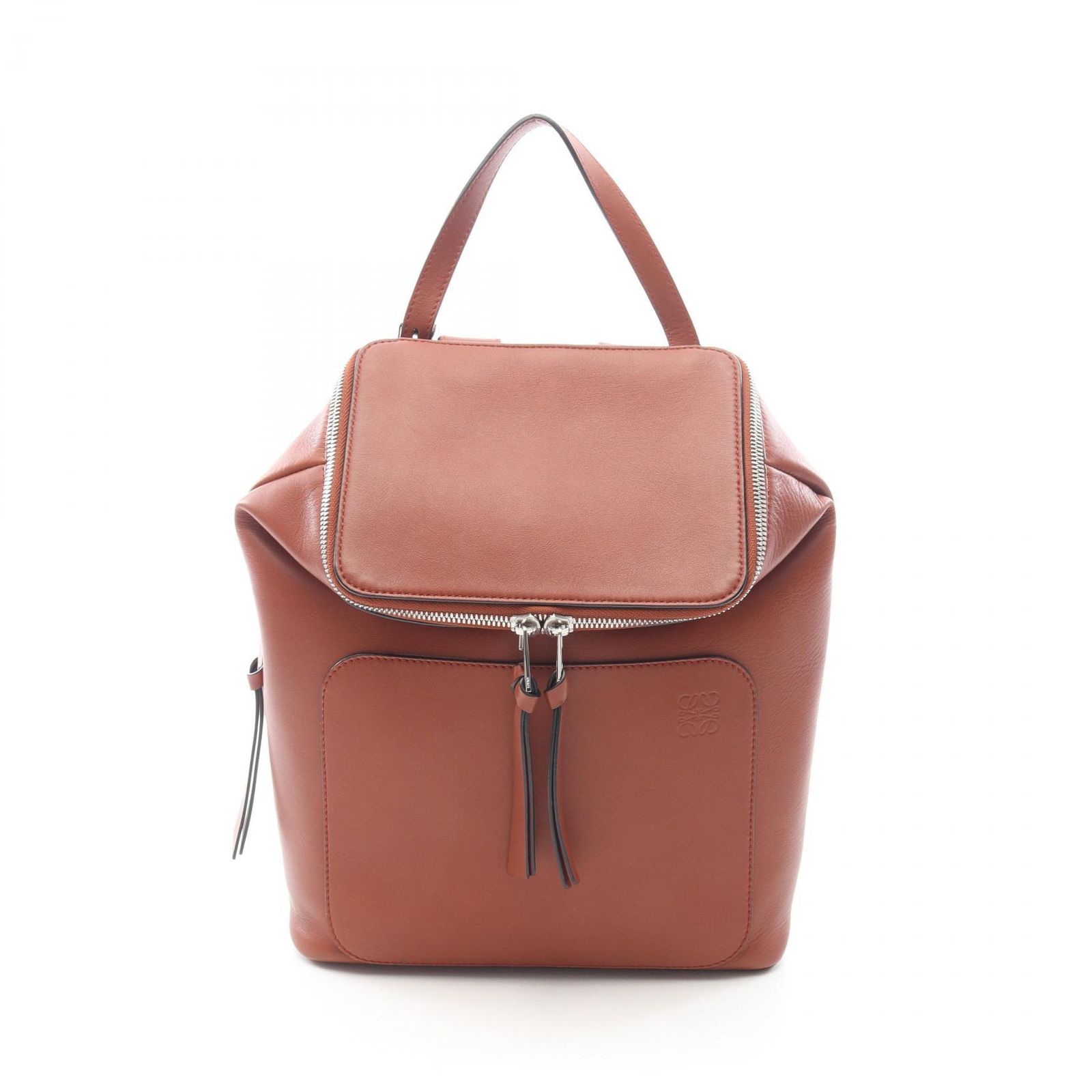 ロエベ LOEWE リュックサック バックパック ゴヤ スモール ブラウン レザー ゴヤ バックパック レディース Used A