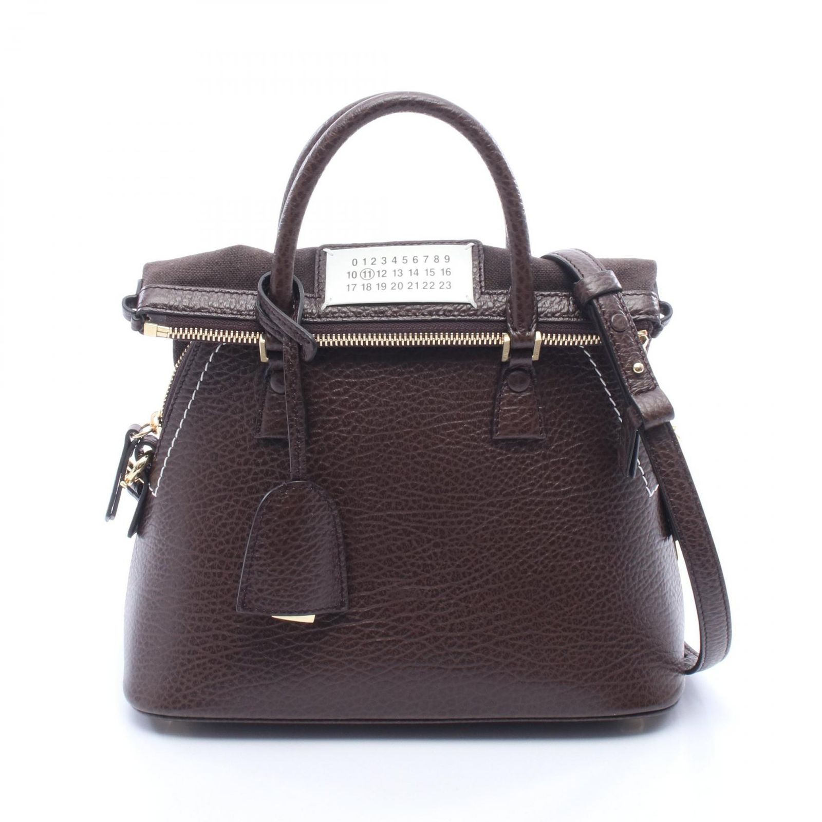 メゾンマルジェラ11 Maison Margiela 11 ハンドバッグ 5AC ミニバッグ 2WAY ブラウン レザー 5AC ミニ 2wayショルダー レディース Used A