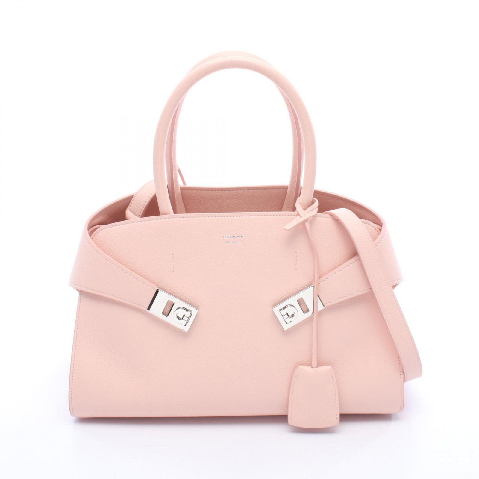 サルヴァトーレフェラガモ Salvatore Ferragamo ハンドバッグ HUG ハグ スモール 2WAY ピンク レザー ハグ スモール レディース Used A