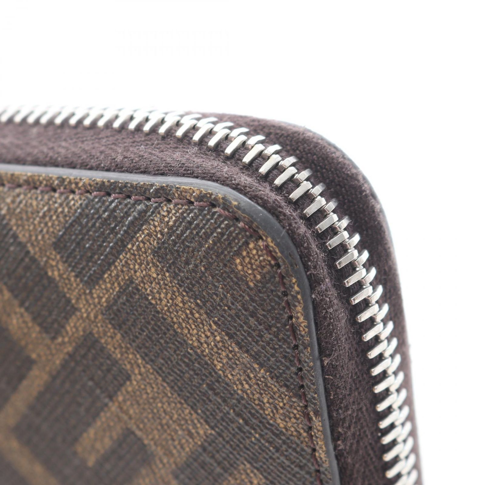 フェンディ FENDI ラウンド長財布 ズッカ 7M0210 ブラウン レザー 