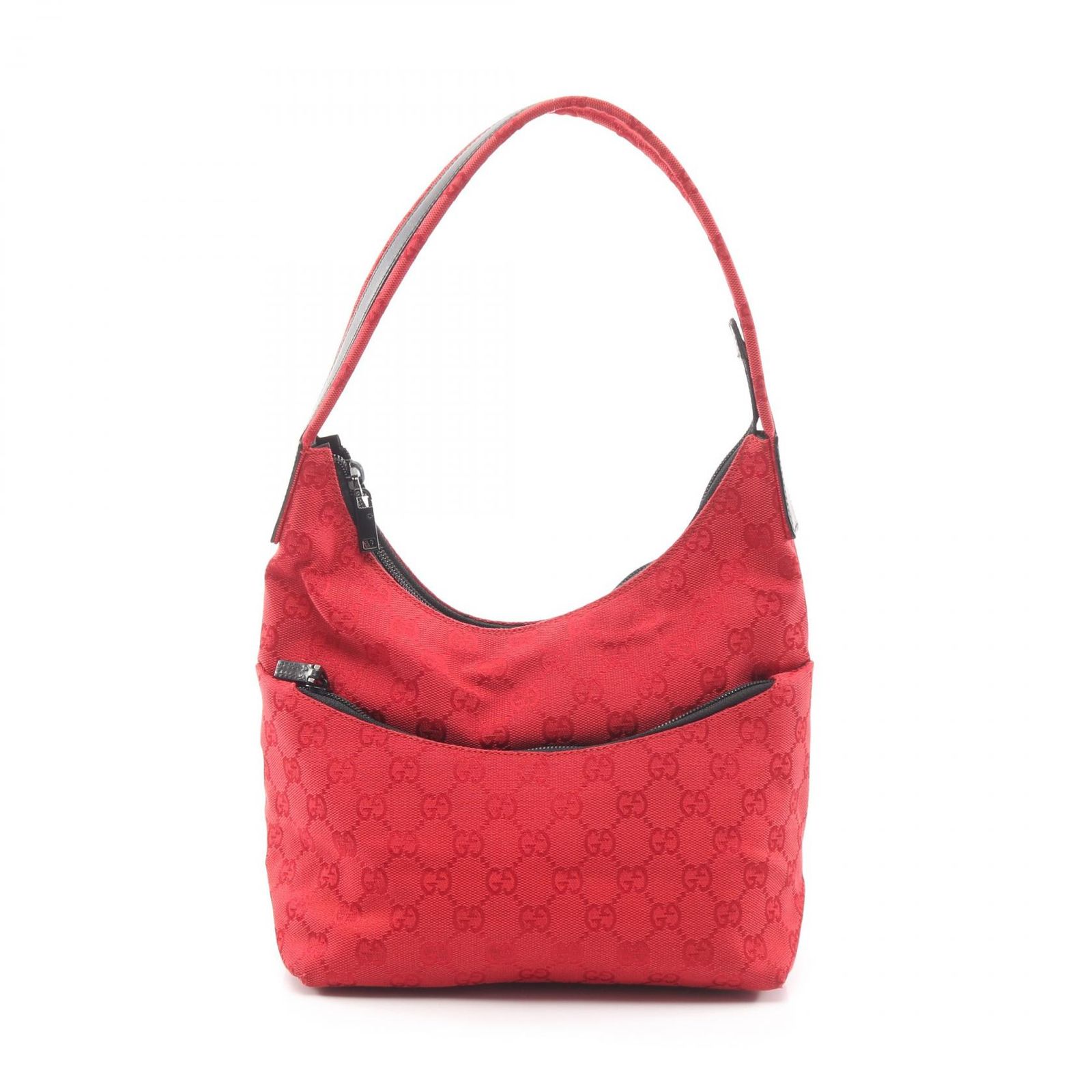 グッチ GUCCI ショルダーバッグ GGキャンバス 001･3386 レッド キャンバス レザー ワンショルダー レディース Used A