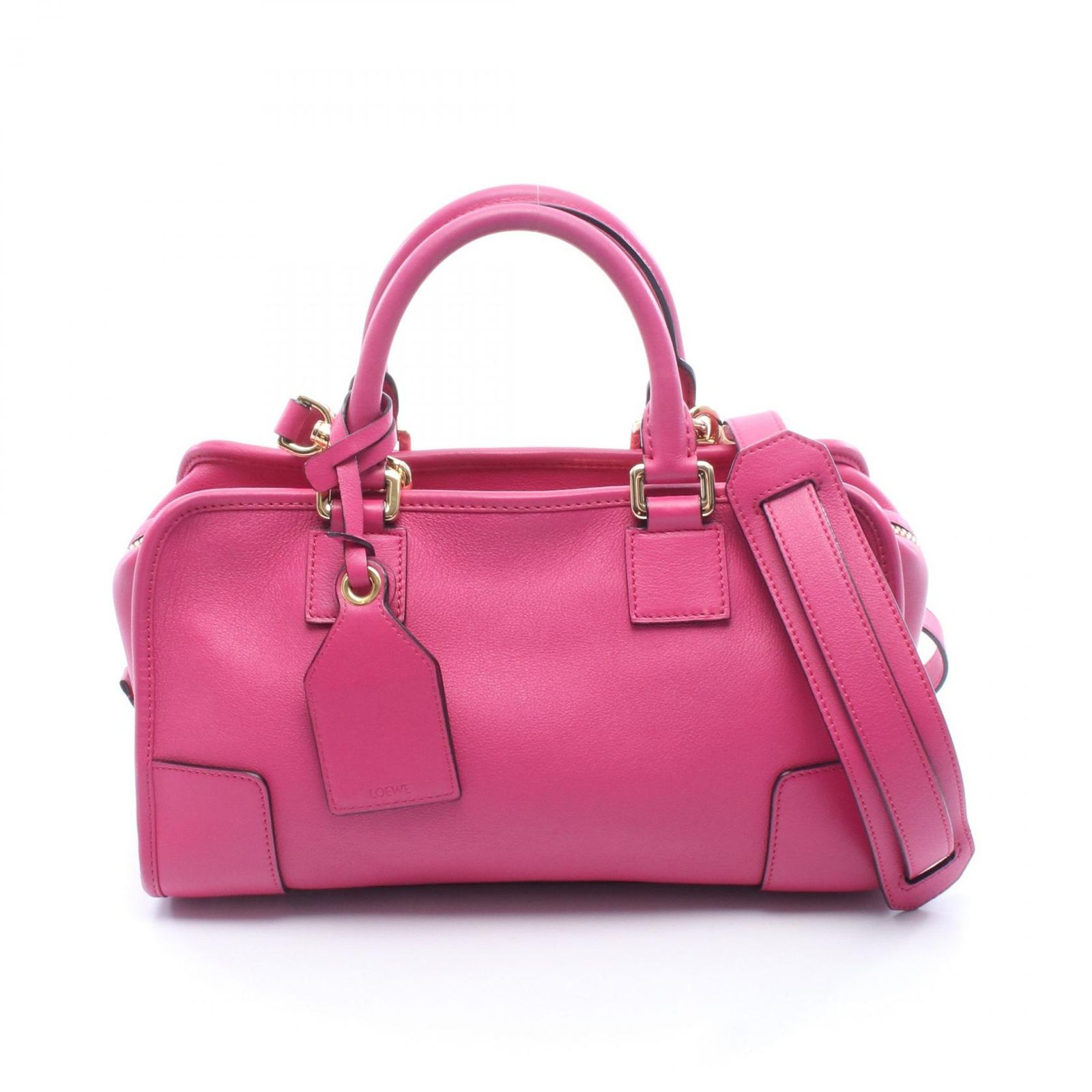 ロエベ LOEWE ハンドバッグ アマソナ28 2WAY ピンク レザー アマソナ28 レディース Used A