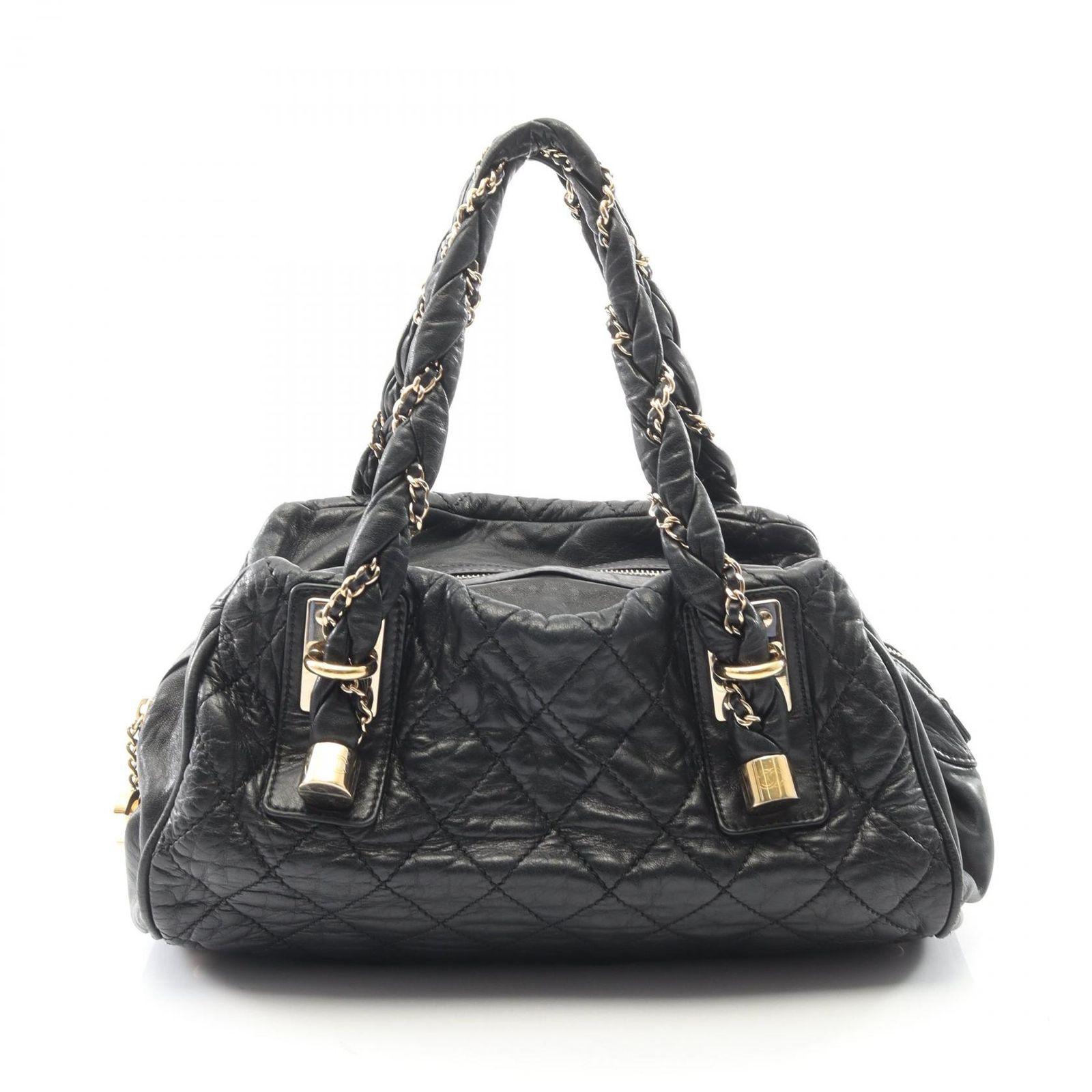 シャネル CHANEL トートバッグ マトラッセ ブラック ラムスキン（羊革） マトラッセ ボストンバッグ レディース Used B