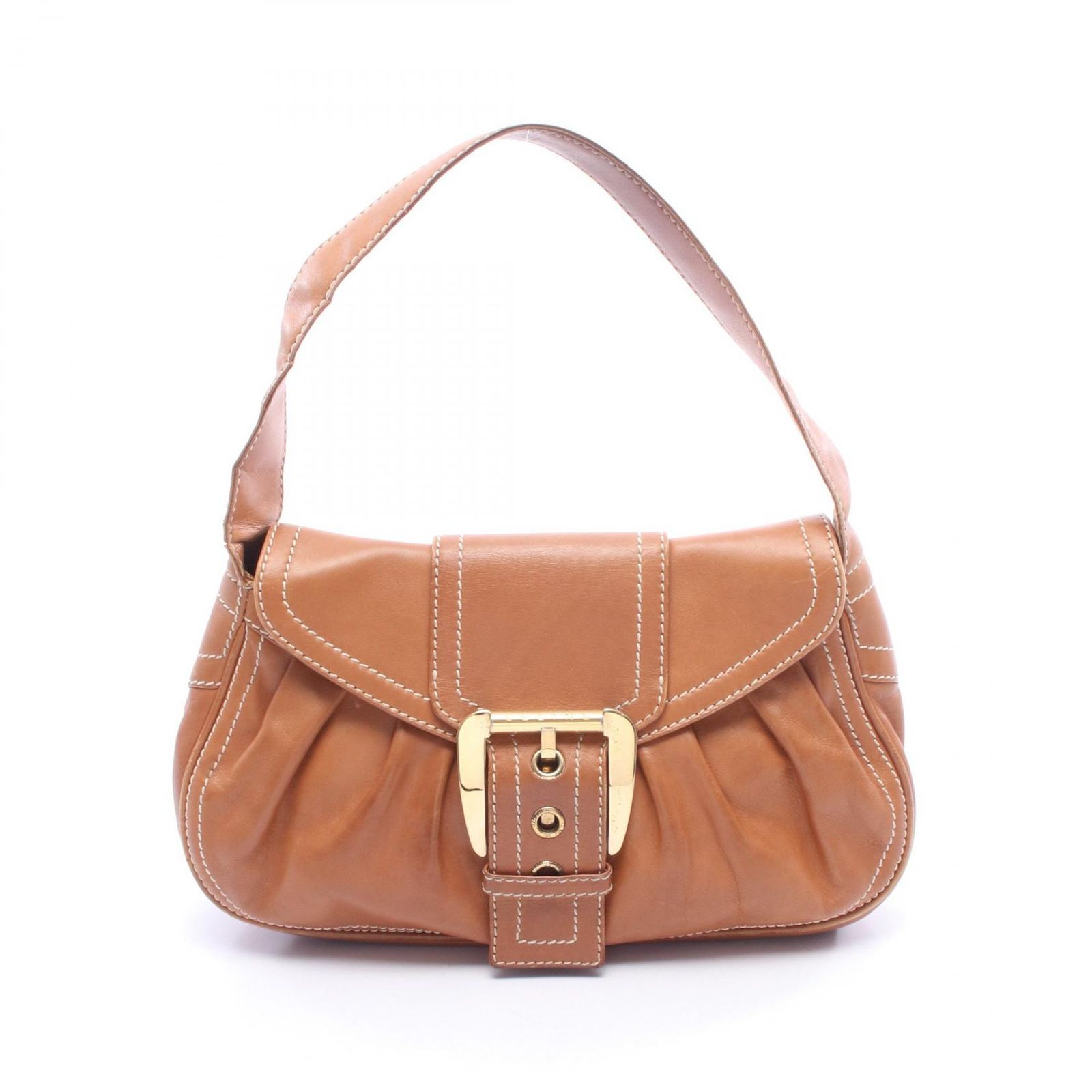 セリーヌ CELINE ショルダーバッグ ブラウン レザー ワンショルダーバッグ レディース Used B